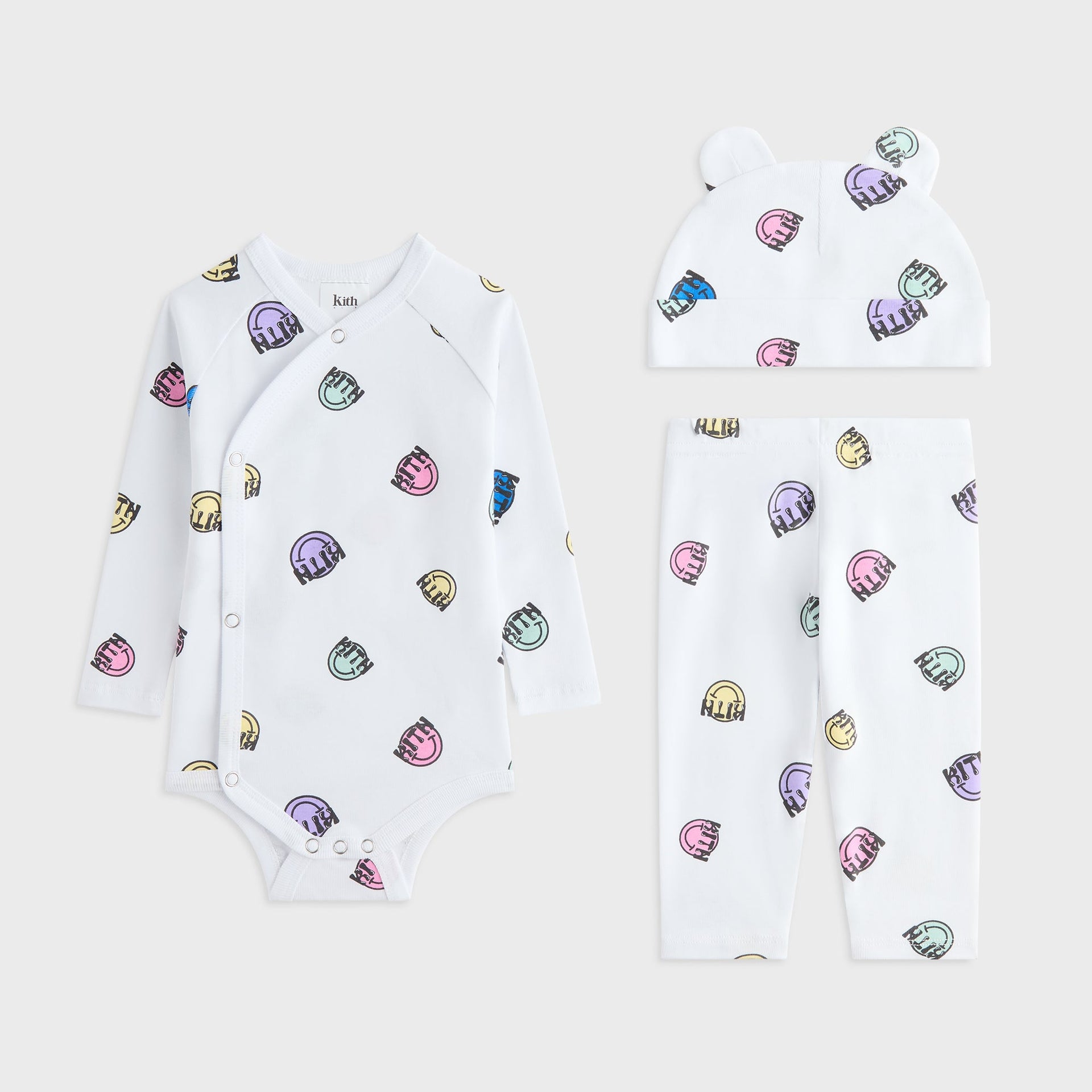 Kith Baby Printed Ribbed Bodysuit Set - White