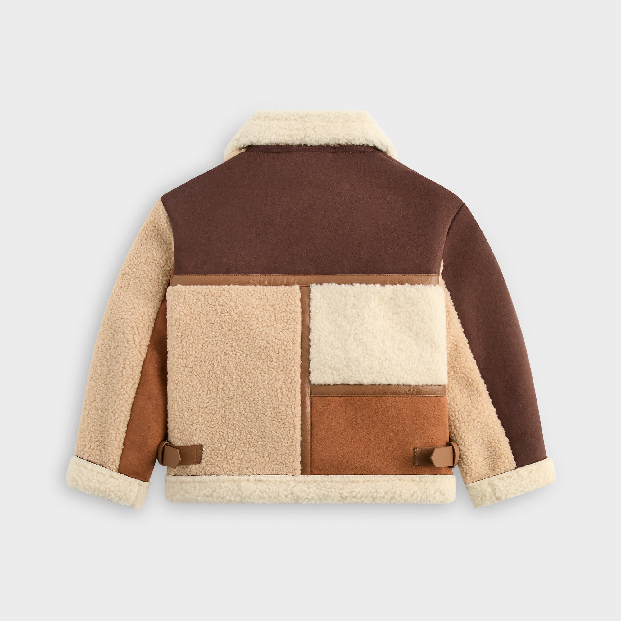 KITH キッズ ブラウンジャケット Kith Kids Clarke Color-Block Faux Shearling Jacket - Parchment