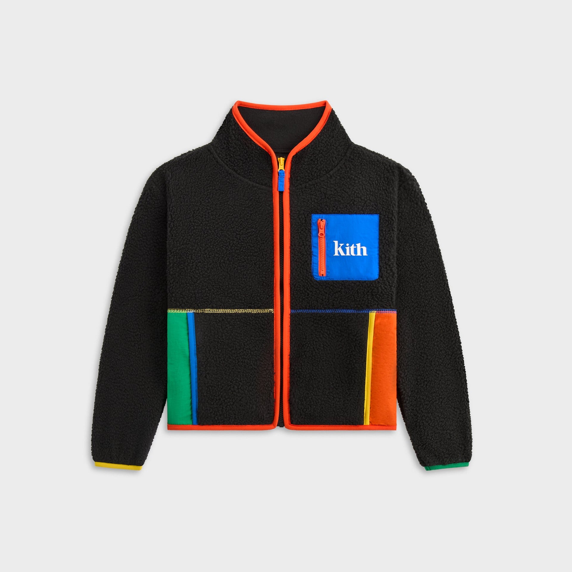 Kith Kids Color-Block Sherpa Antony Full Zip - Black