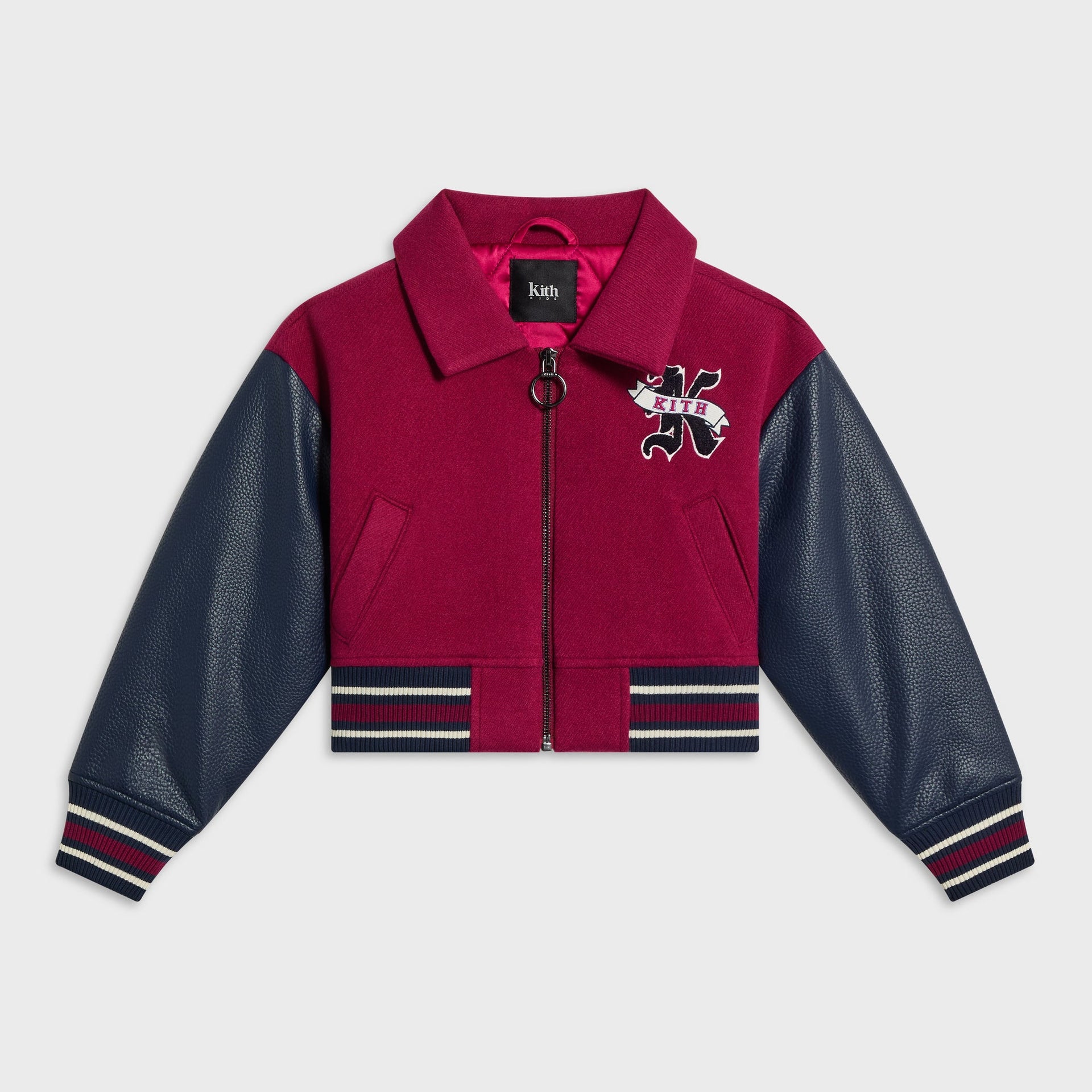 Kith Kids Cropped Varsity Jacket - Noir
