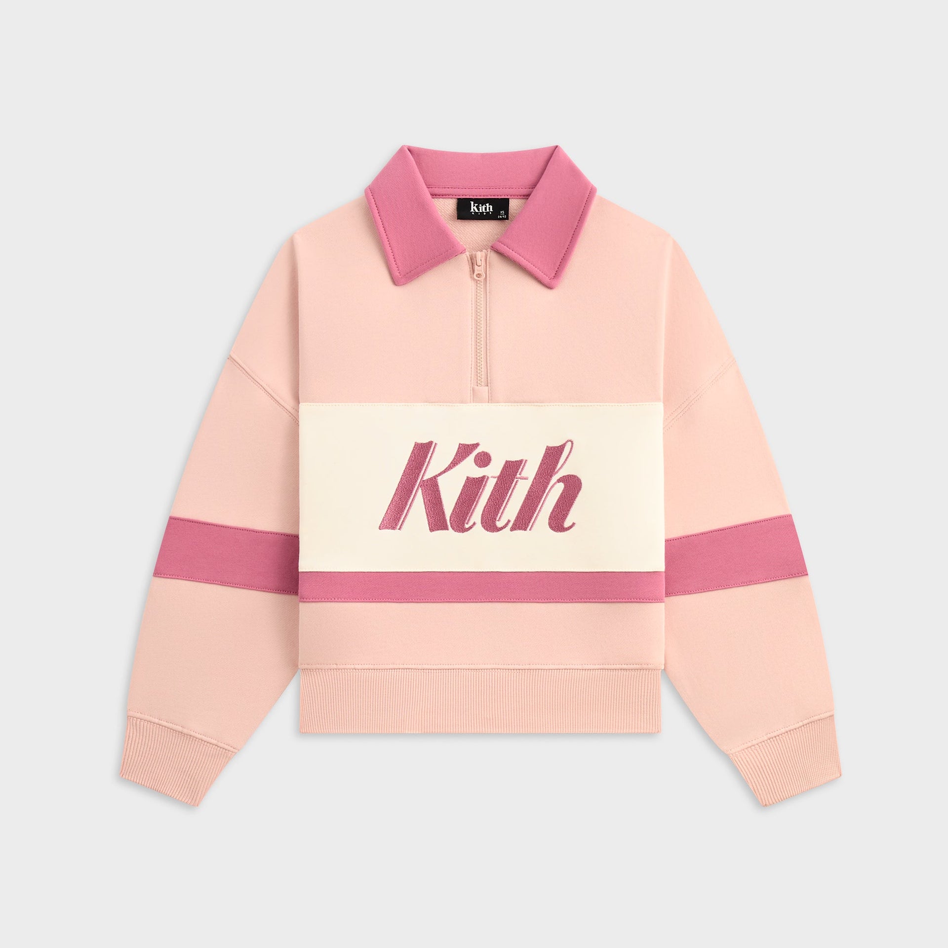 Kith Kids Nelson Quarter Zip Rugby - Peach Powder