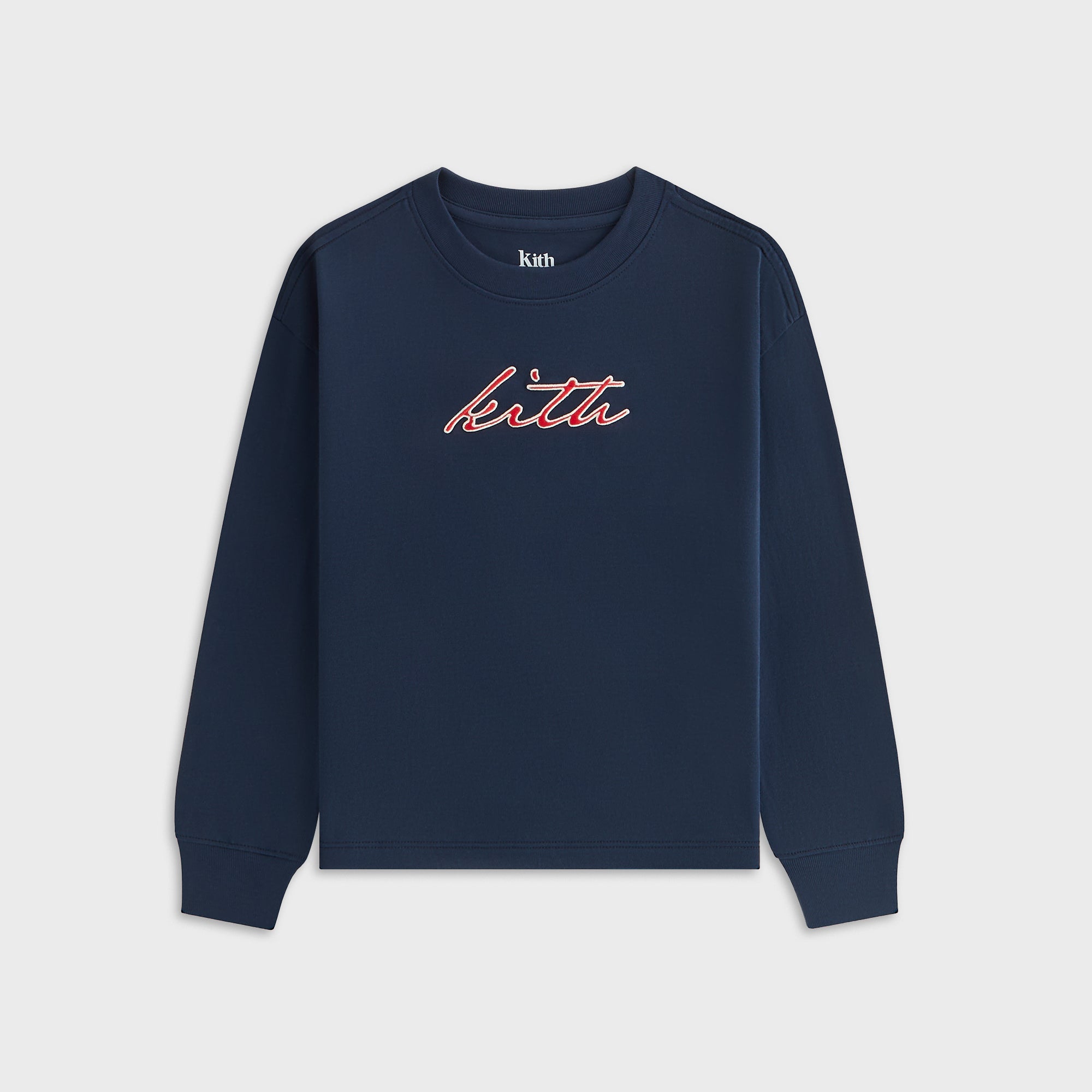Kith Kids Signature Logo Long Sleeve Tee - Nocturnal – Kith UK