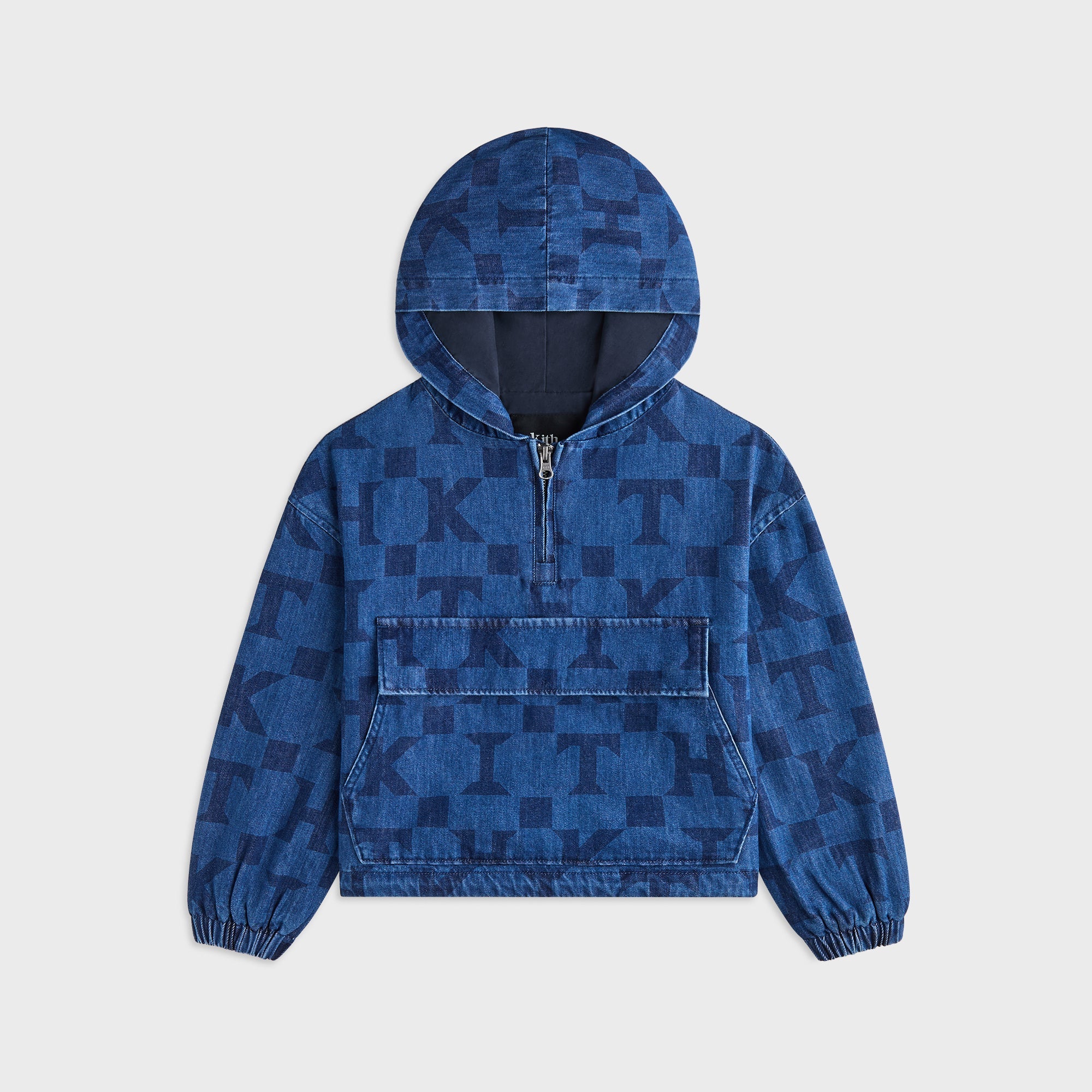 Kith Kids Monogram Denim Harrison Pullover - Stoerm Mid Wash – Kith UK