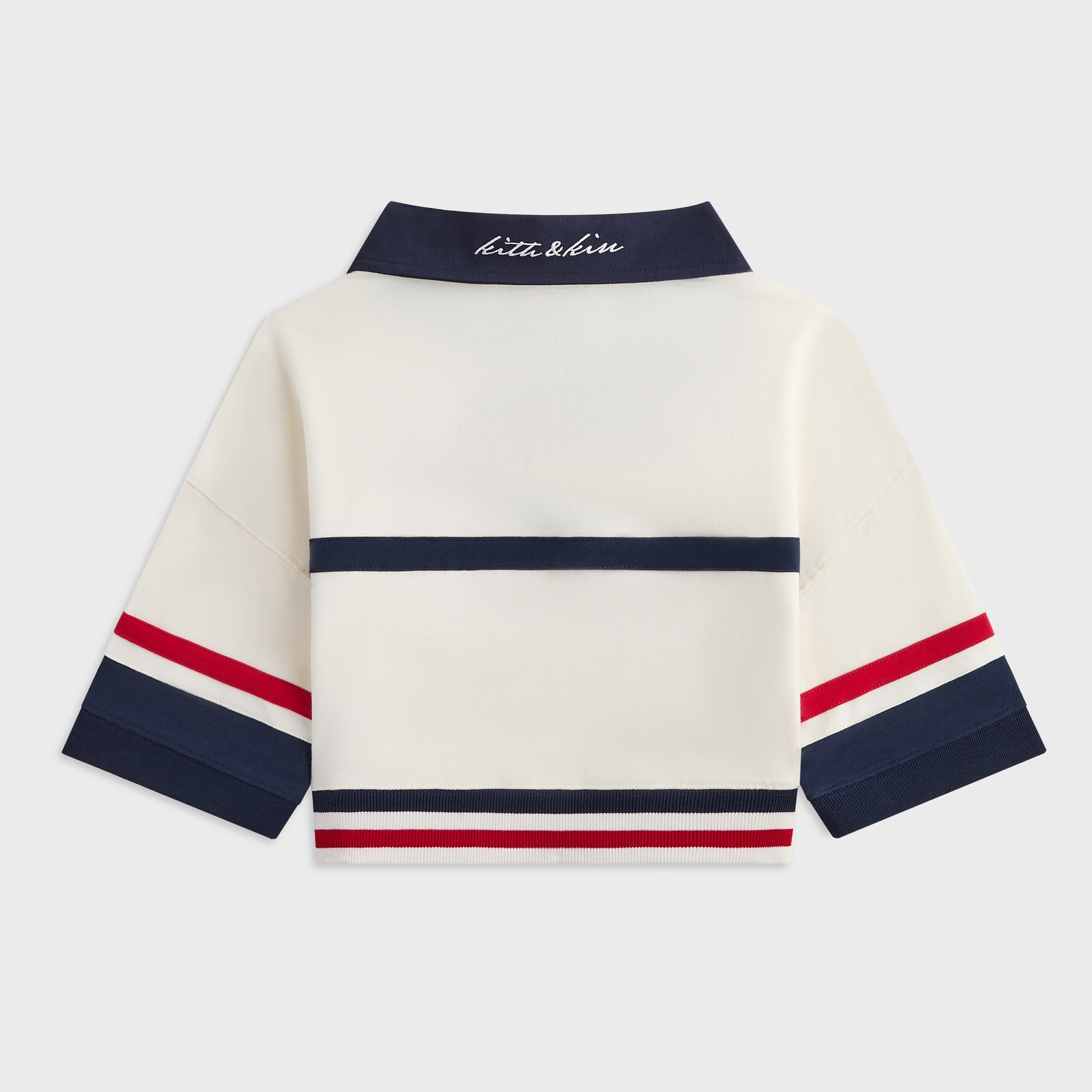 Kith Kids Color-Blocked Cropped Collared Nelson Rugby - Sandrift