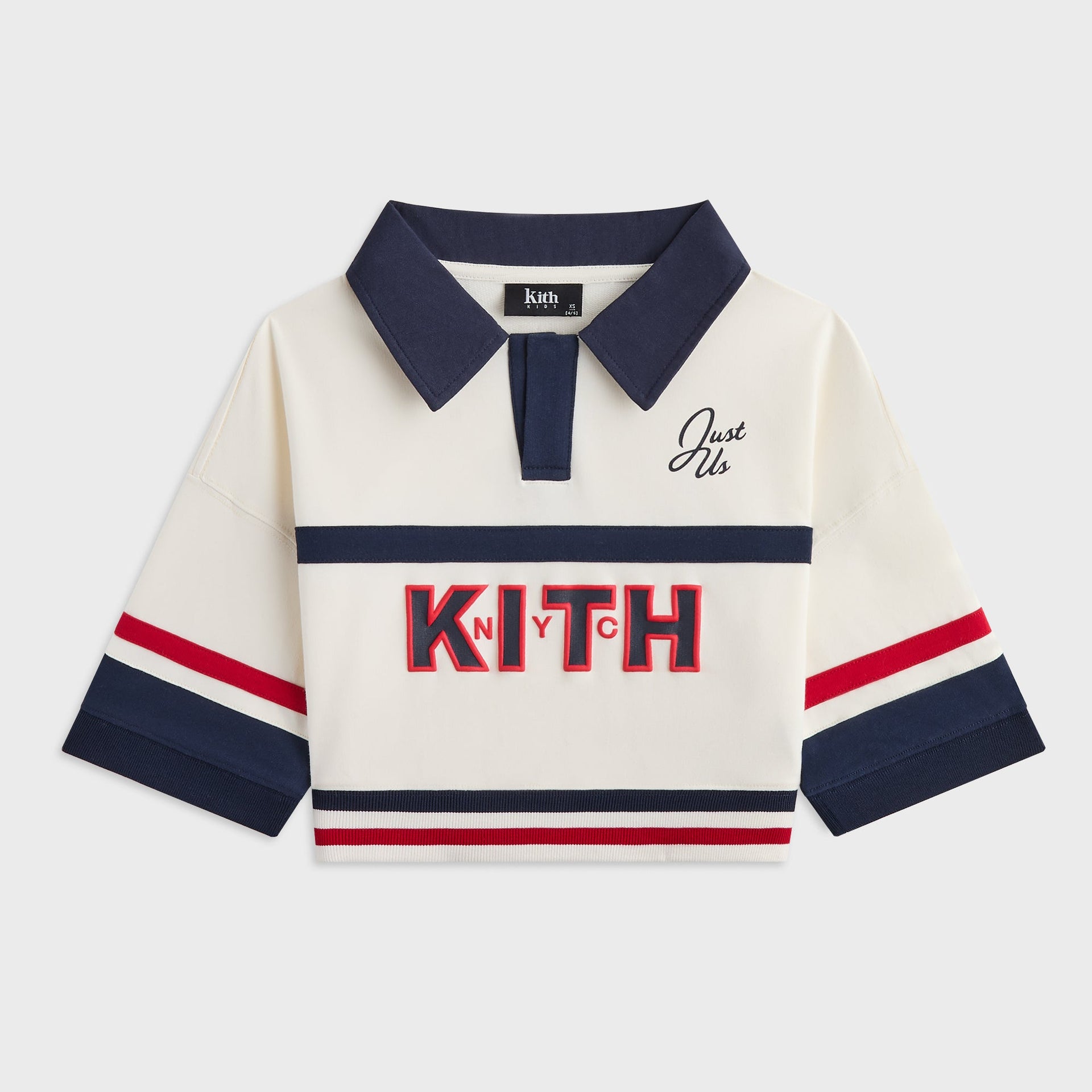 Kith Kids Color-Blocked Cropped Collared Nelson Rugby - Sandrift