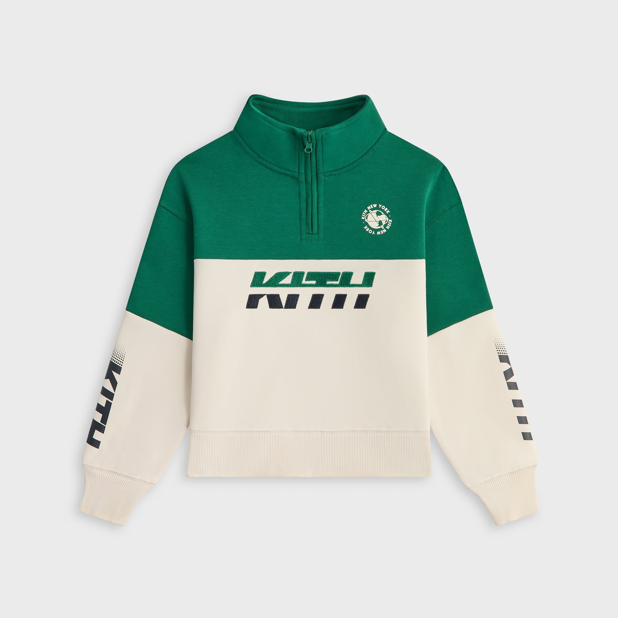 Kith Kids Logo Blocked Hunter Quarter Zip - Newt – Kith UK
