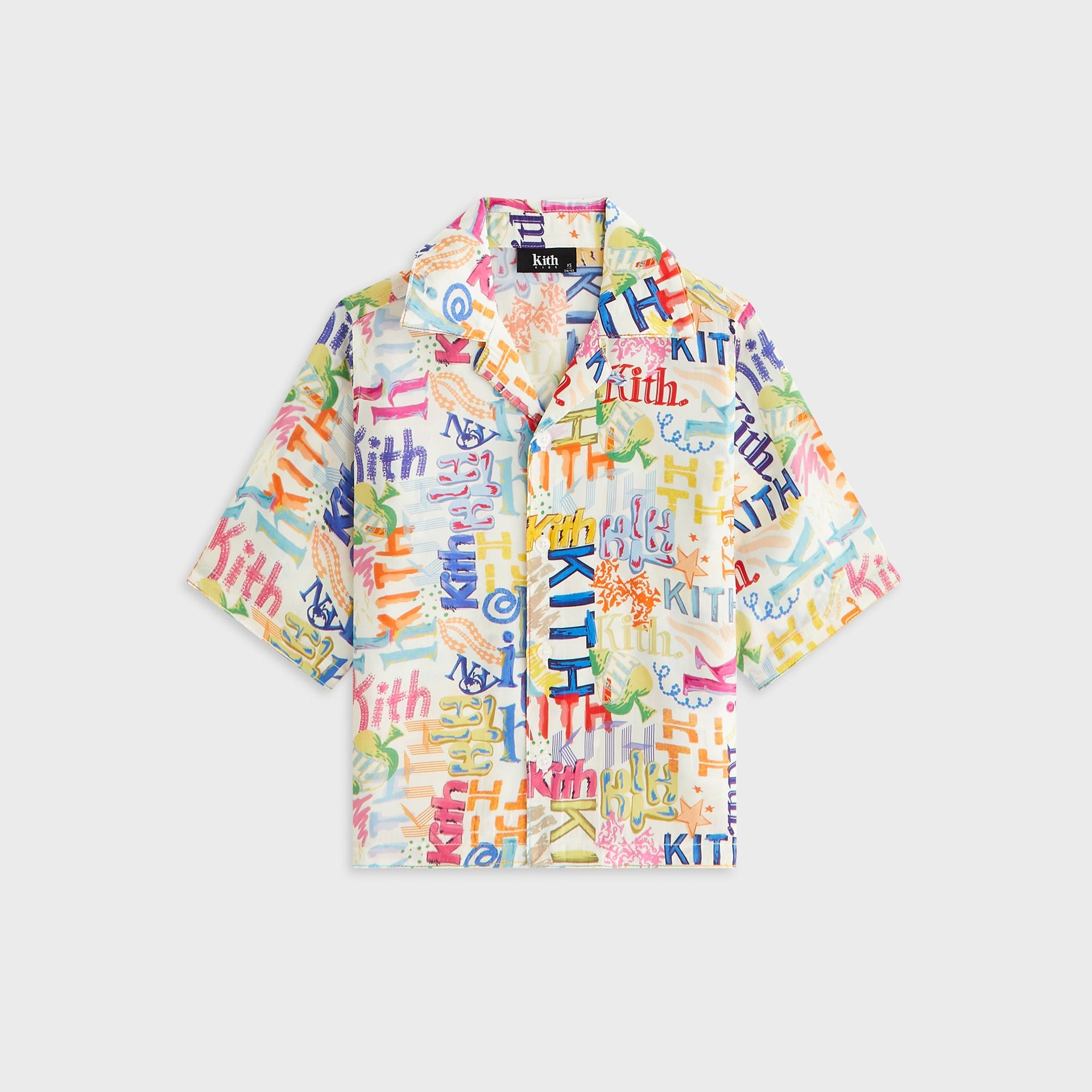 Kith Kids Thompson Camp Sketched Monogram Shirt - Silk