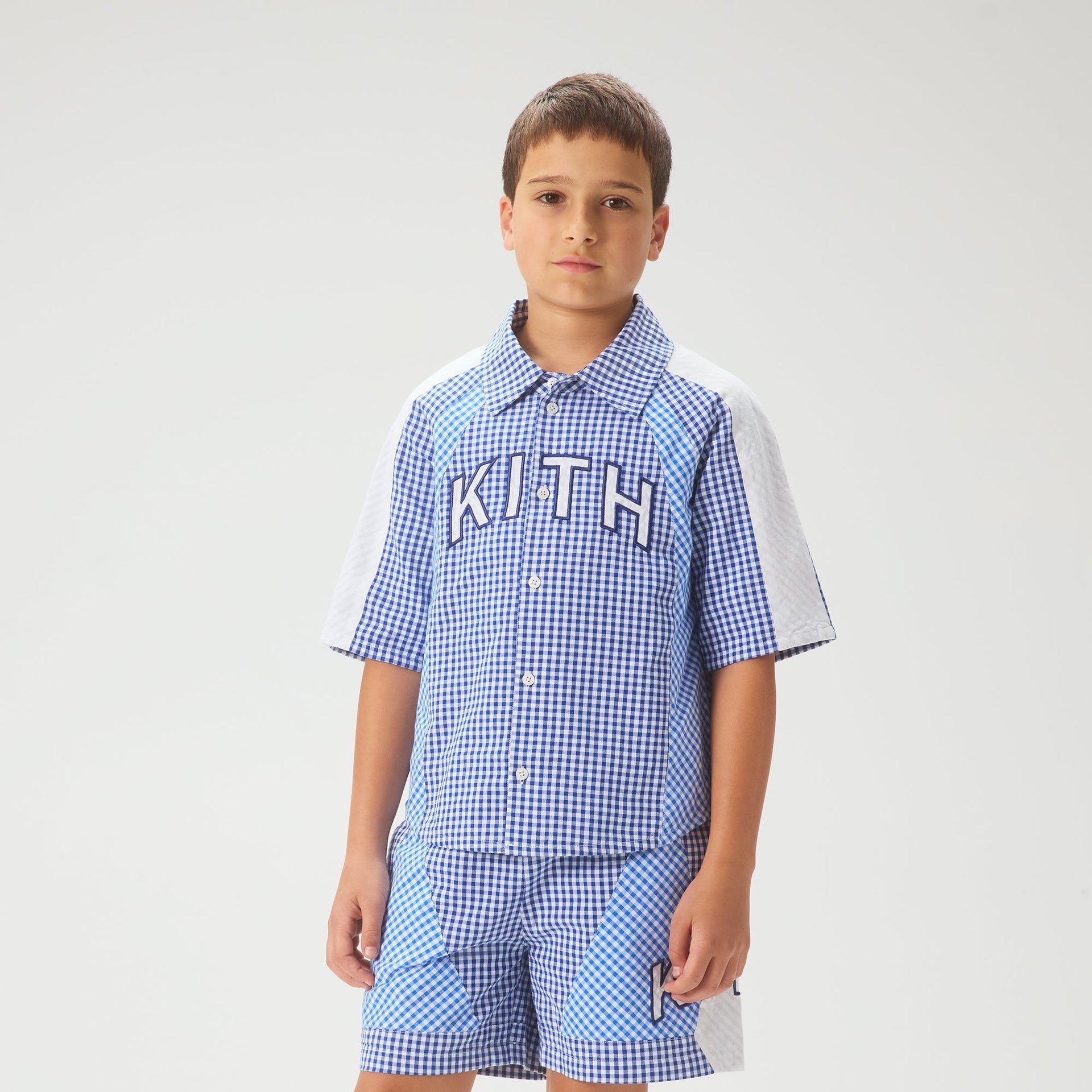 Kith Kids Color-Blocked Gingham Apollo Shirt - Layer