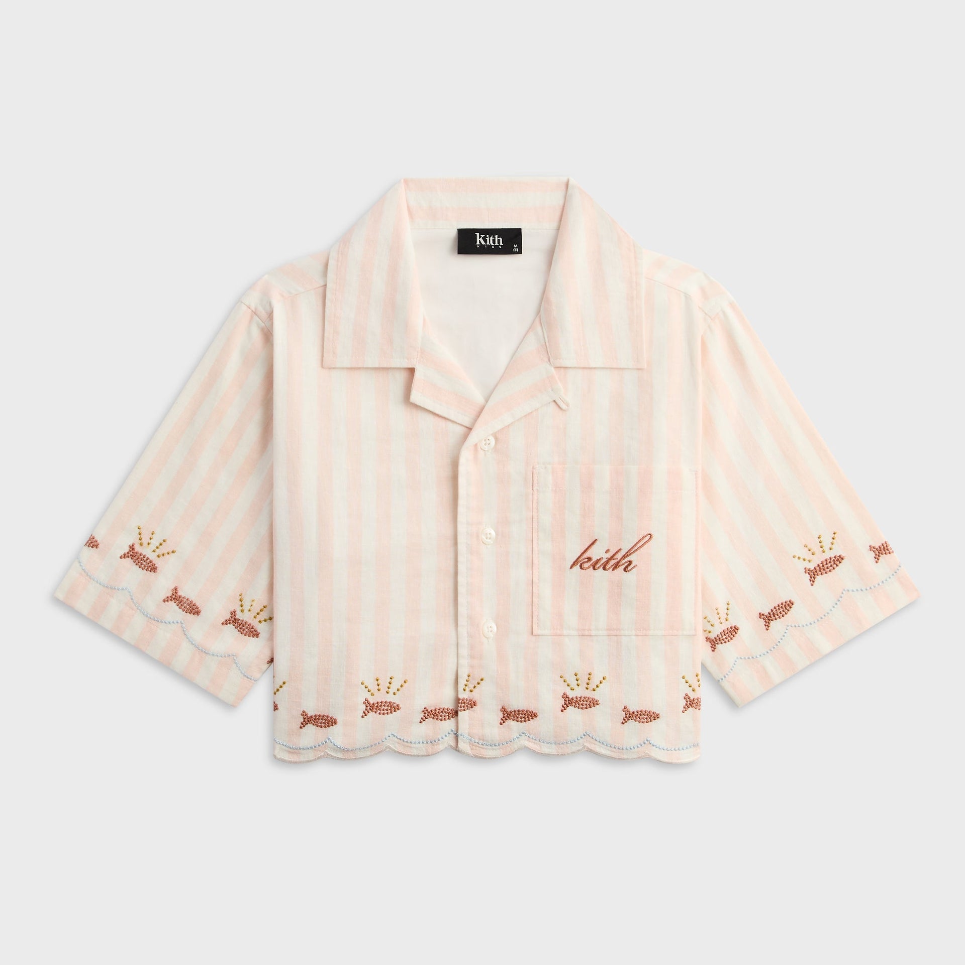 Kith Kids Embroidered Cropped Thompson Camp Shirt - Sahara - PH