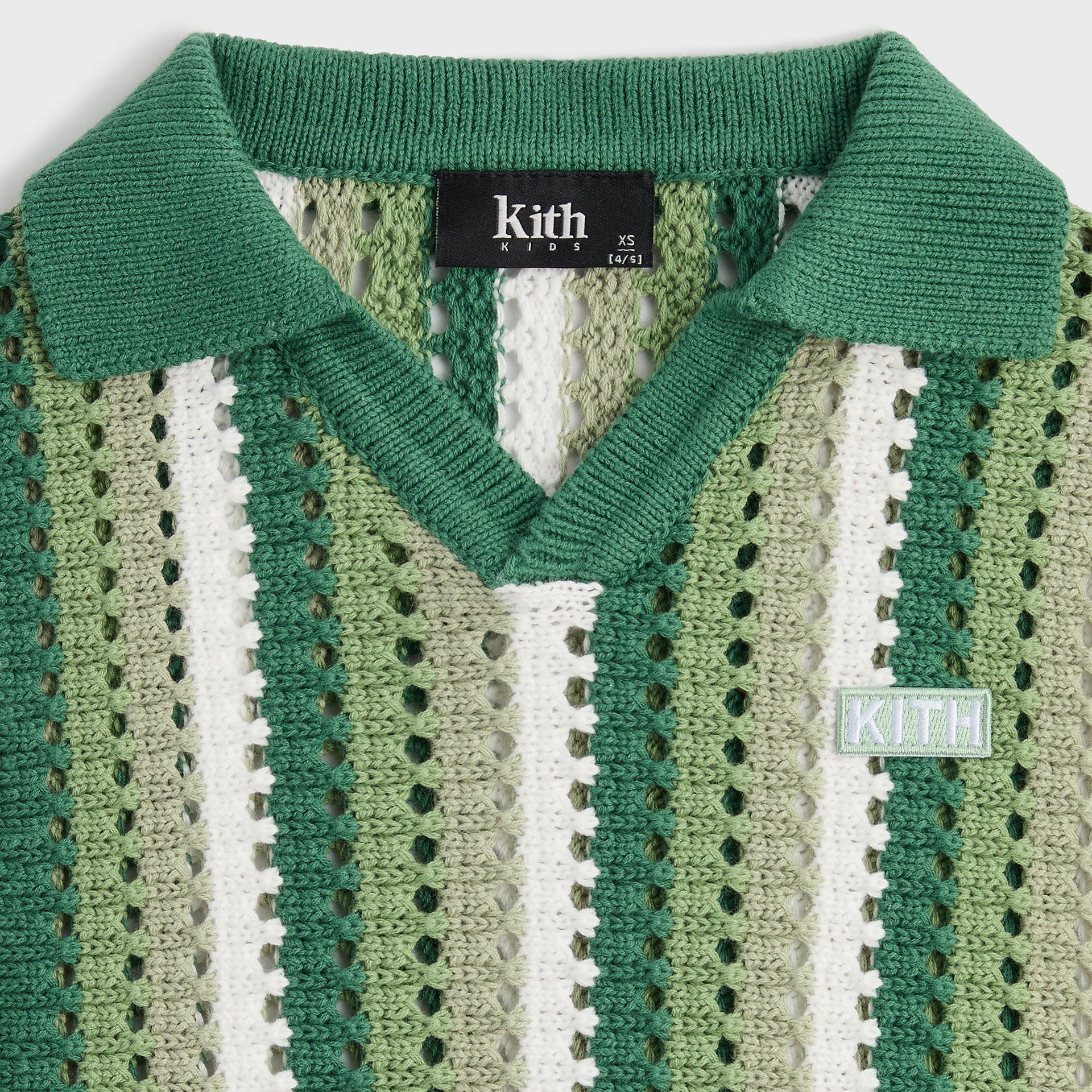 Kith Kids Open Knit Pullover Polo - Sage - PH