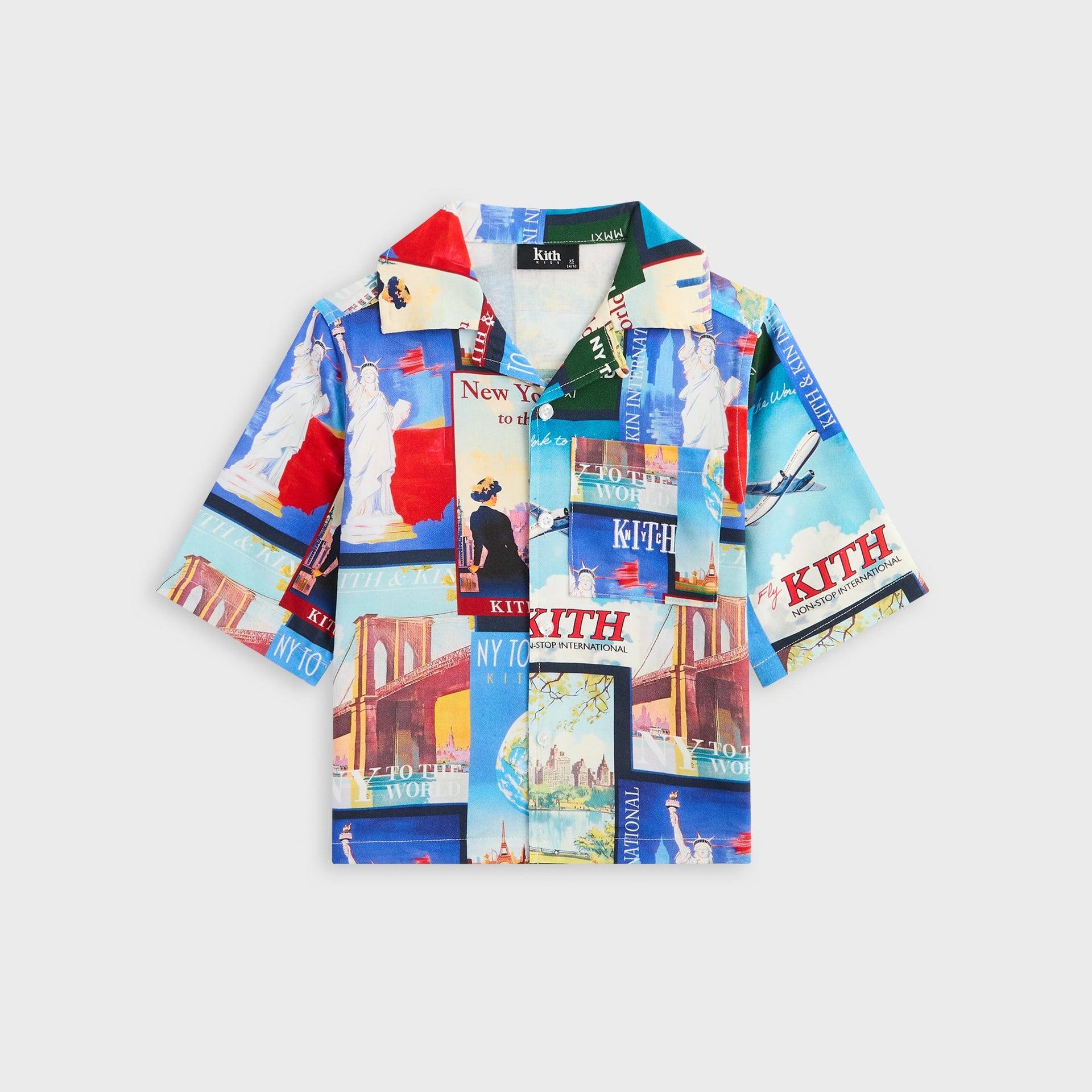 Kith Kids World Travel Printed Thompson Camp Shirt - Nocturnal