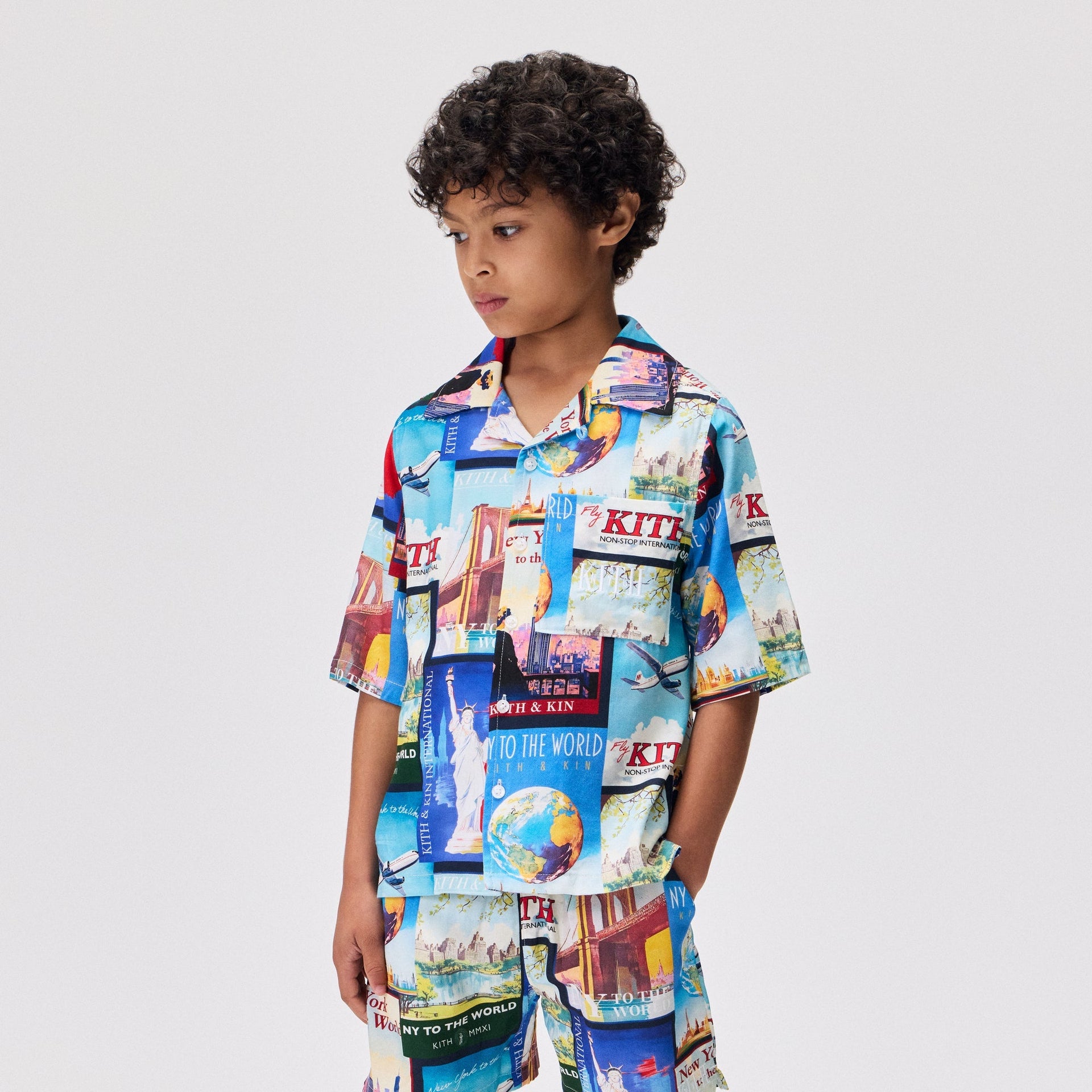 Kith Kids World Travel Printed Thompson Camp Shirt - Nocturnal - PH