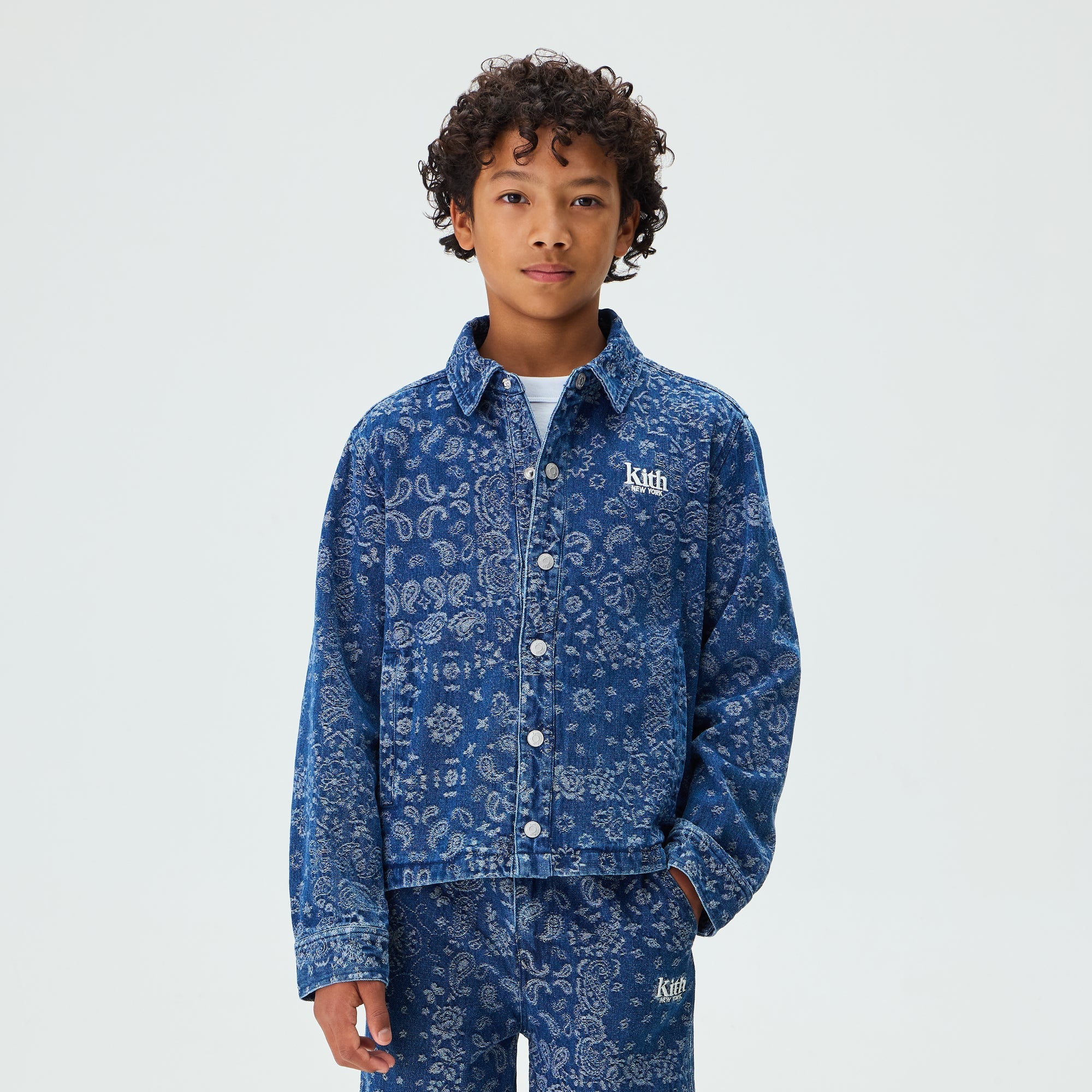 Kith Kids Paisley Ginza Shirt - Medium Indigo – Kith UK