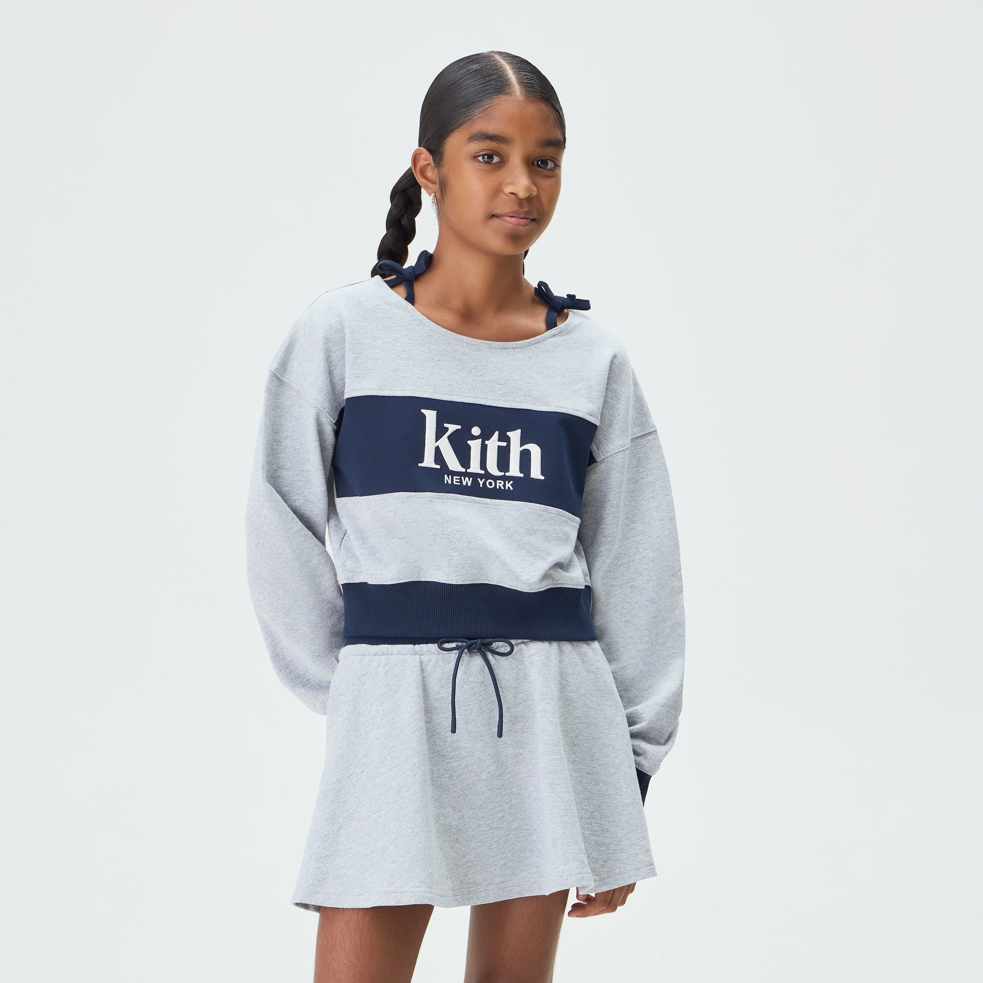Kith Kids Tatyana Cropped Pullover - Medium Heather Grey