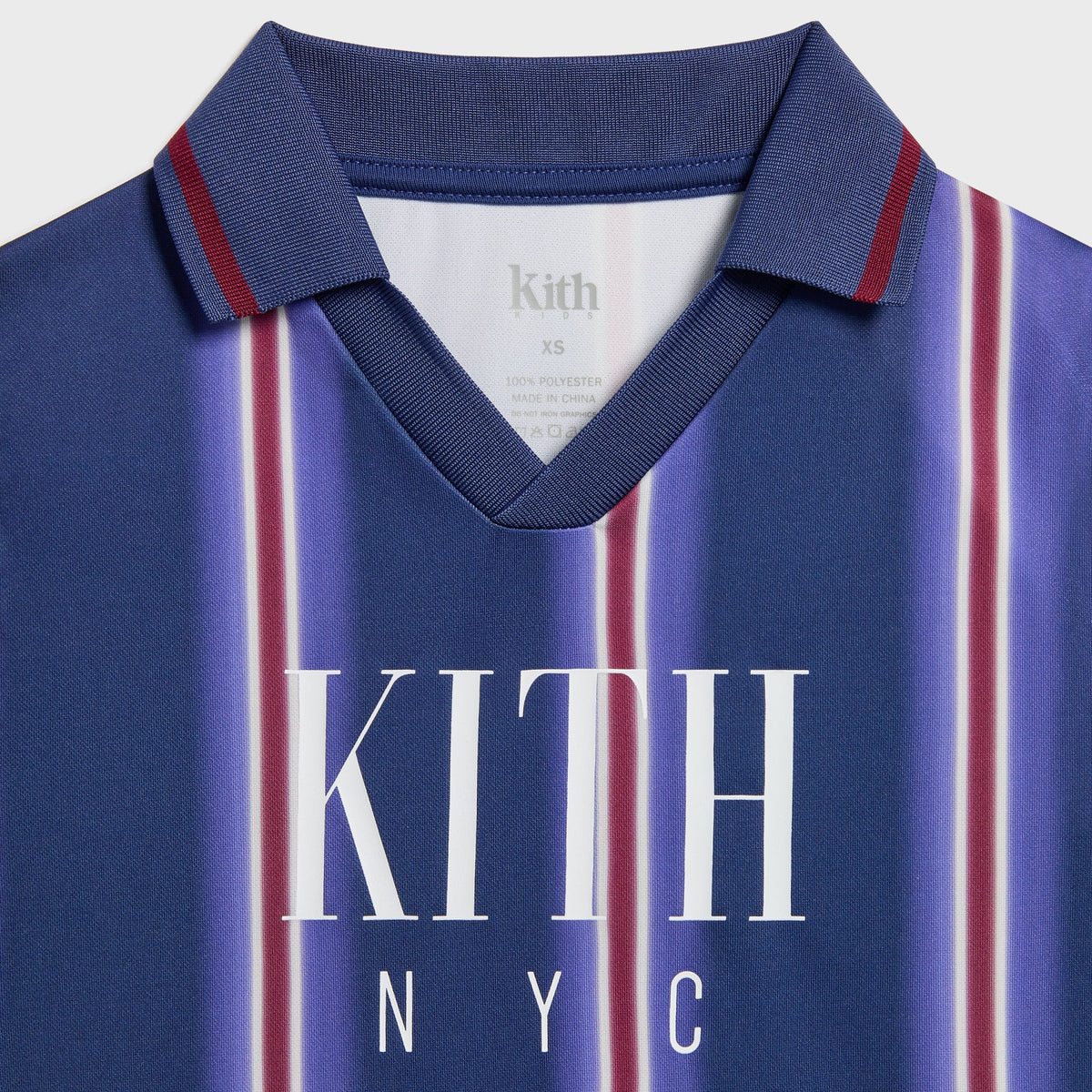 Kith Kids Blurred Stripe Soccer Jersey - Cyanotype