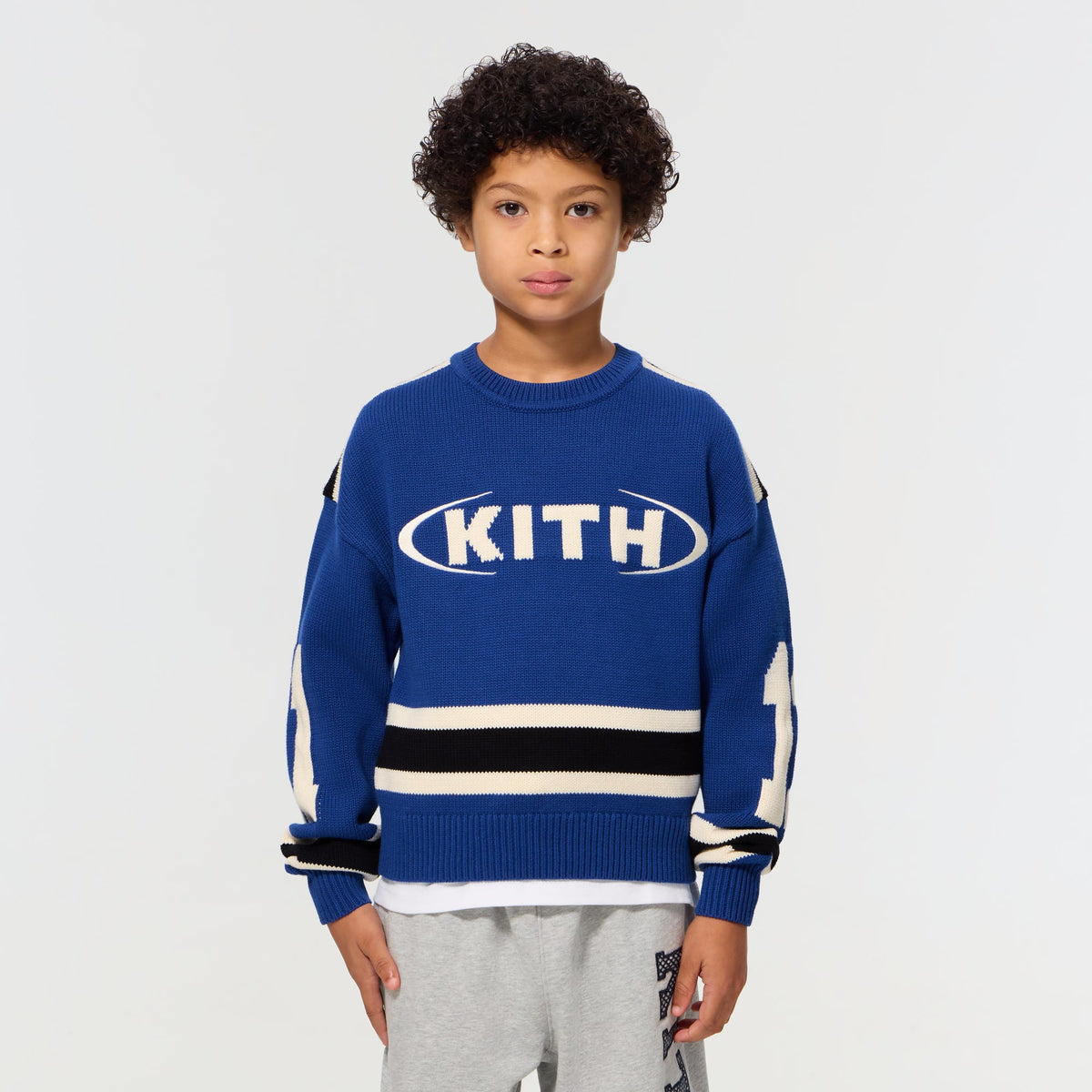 Kith Kids Varsity Nelson Knit Crewneck - Cyanotype