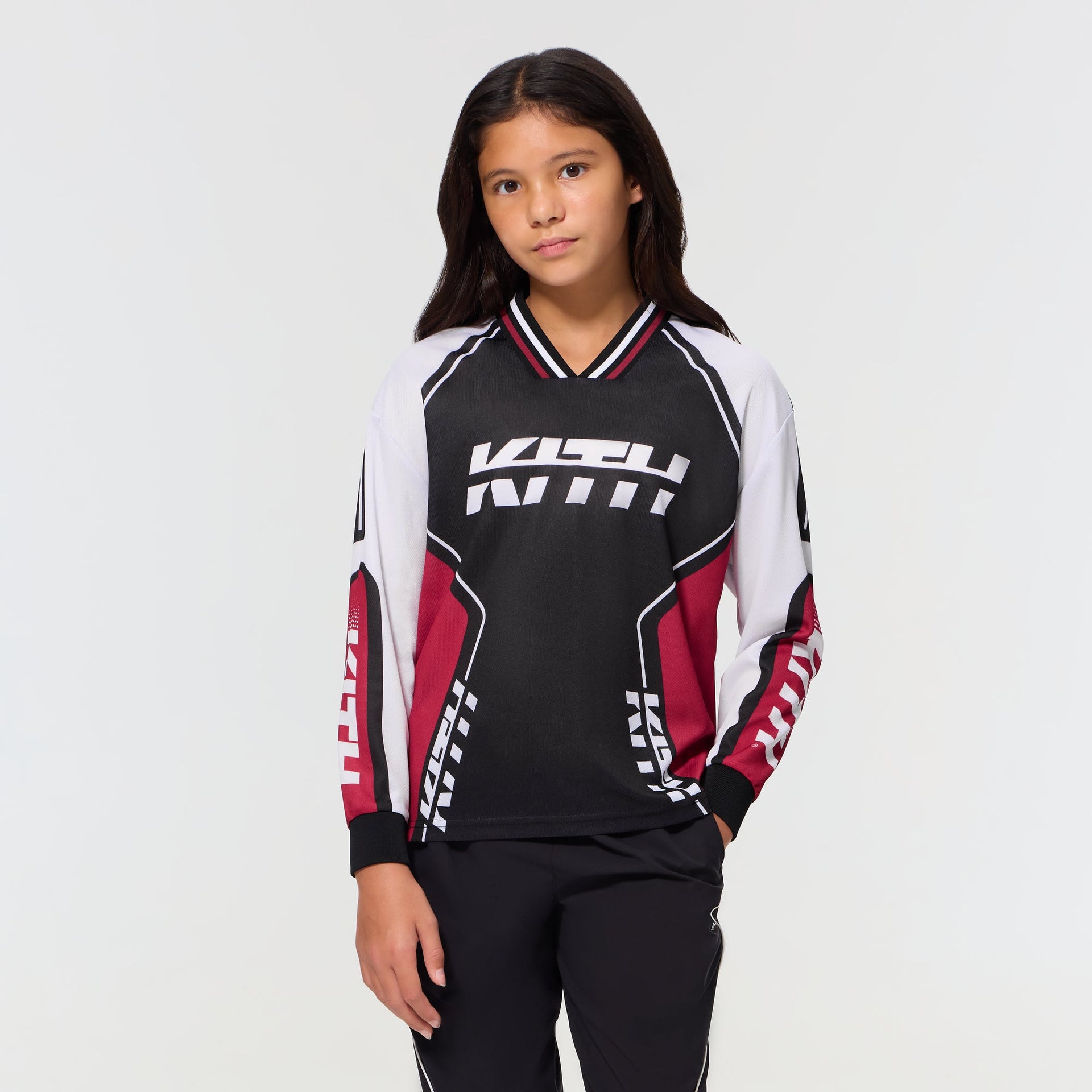 Kith Kids Moto Mesh Long Sleeve Donovan Tee - Black
