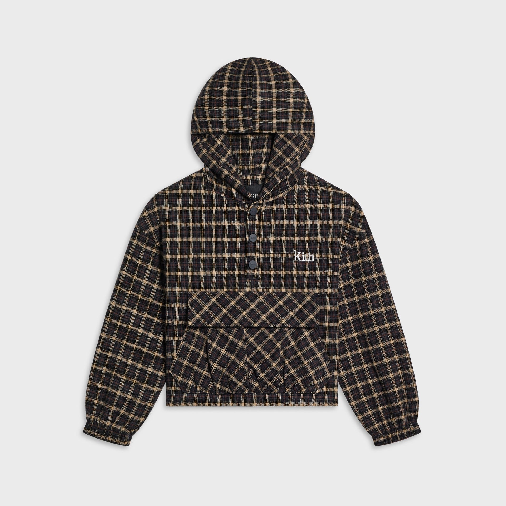 Kith Kids Micro Plaid Snap Harrison Hoodie - Chest - PH