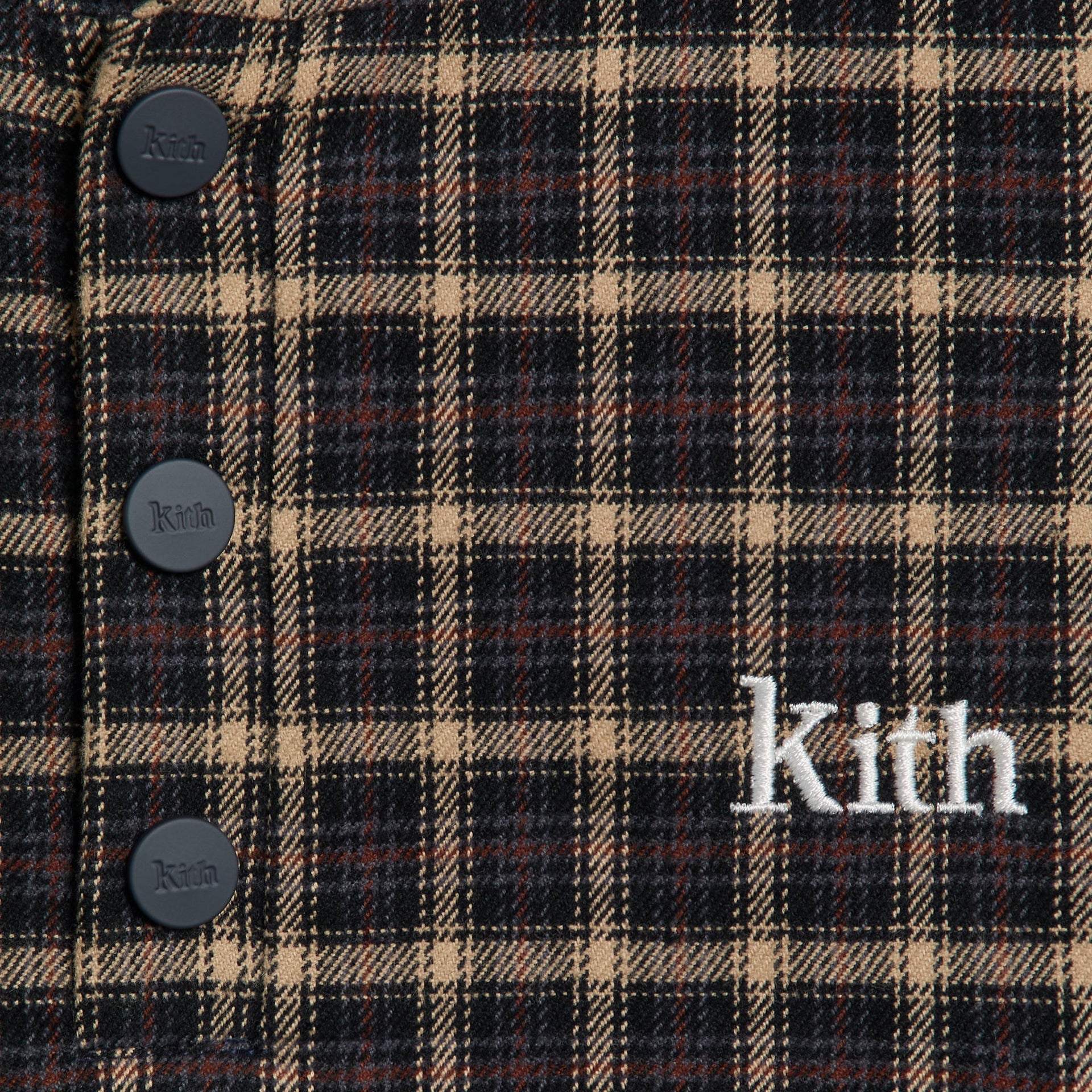 Kith Kids Micro Plaid Snap Harrison Hoodie - Chest