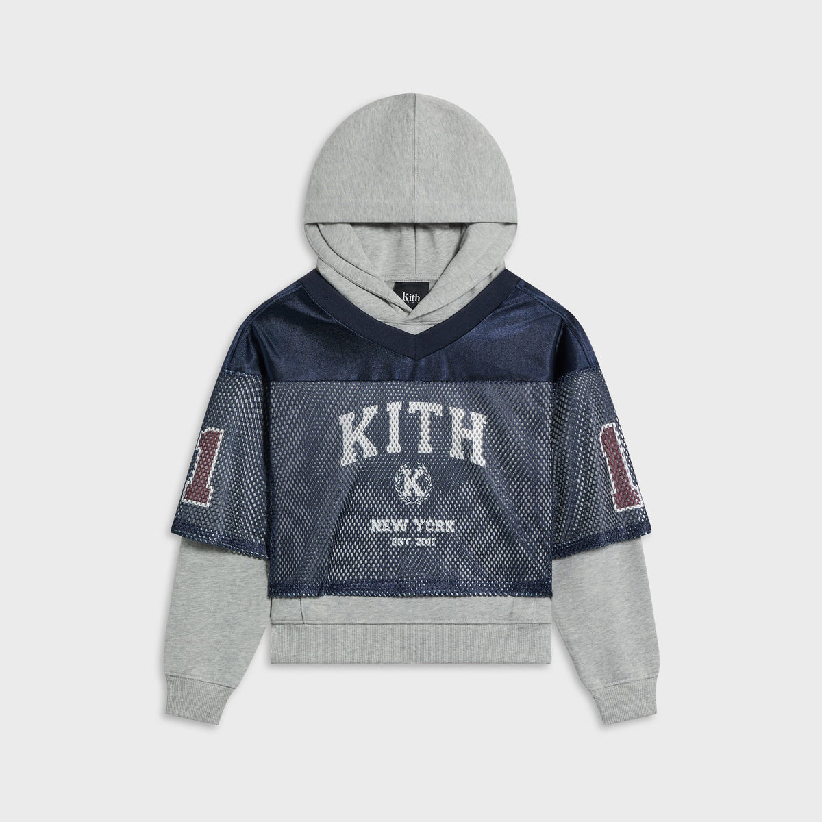Kith Kids Athletic Mesh Combo Hoodie - Medium Heather Grey