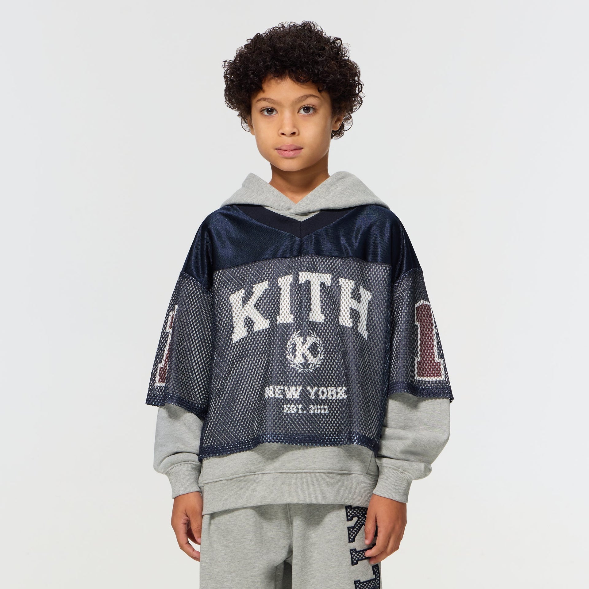 Kith Kids Athletic Mesh Combo Hoodie - Medium Heather Grey - PH
