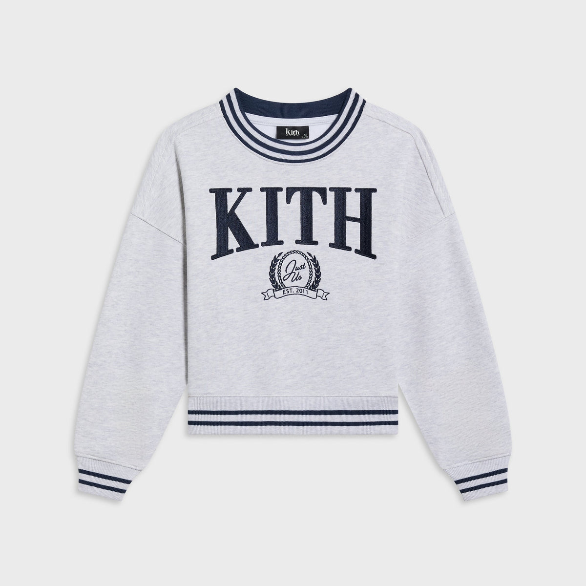 Kith Kids Collegiate Nelson Crewneck - Light Heather Grey