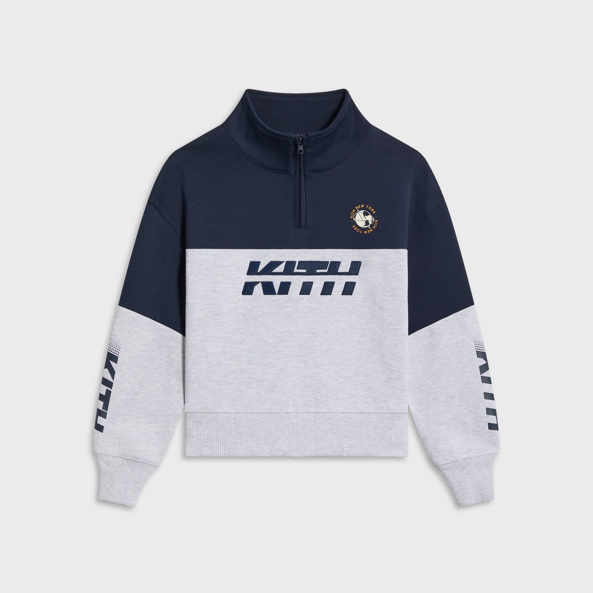 Kith Kids Logo Blocked Hunter Quarter Zip - Nocturnal