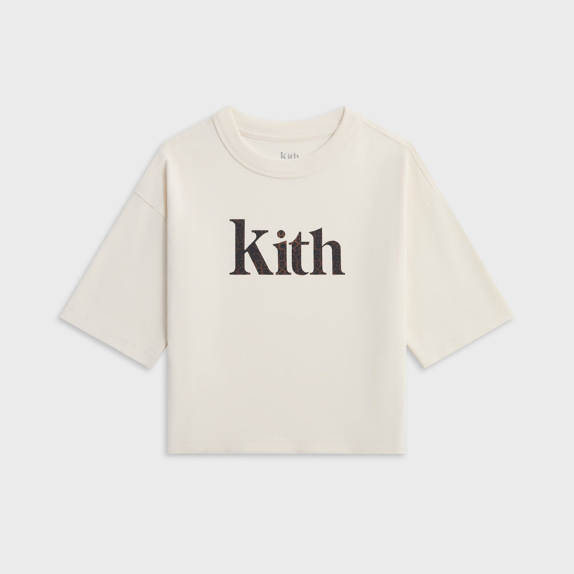 Kith Kids Leopard Serif Leonard Tee - Sandrift