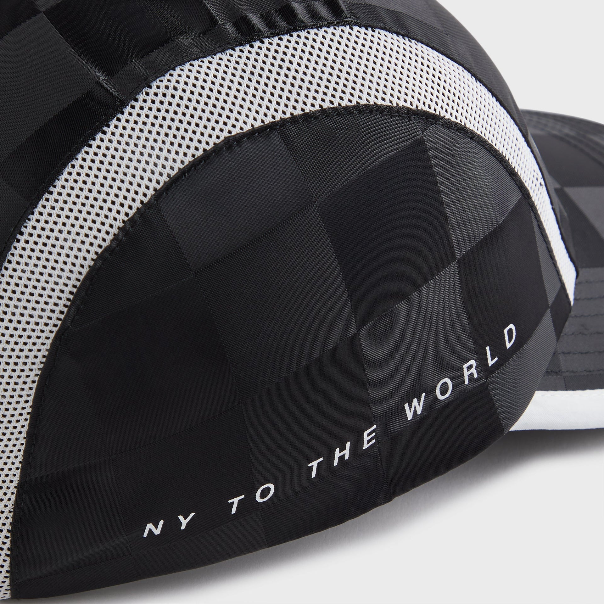 Kith Kids Checkered Satin Camper Cap - Black