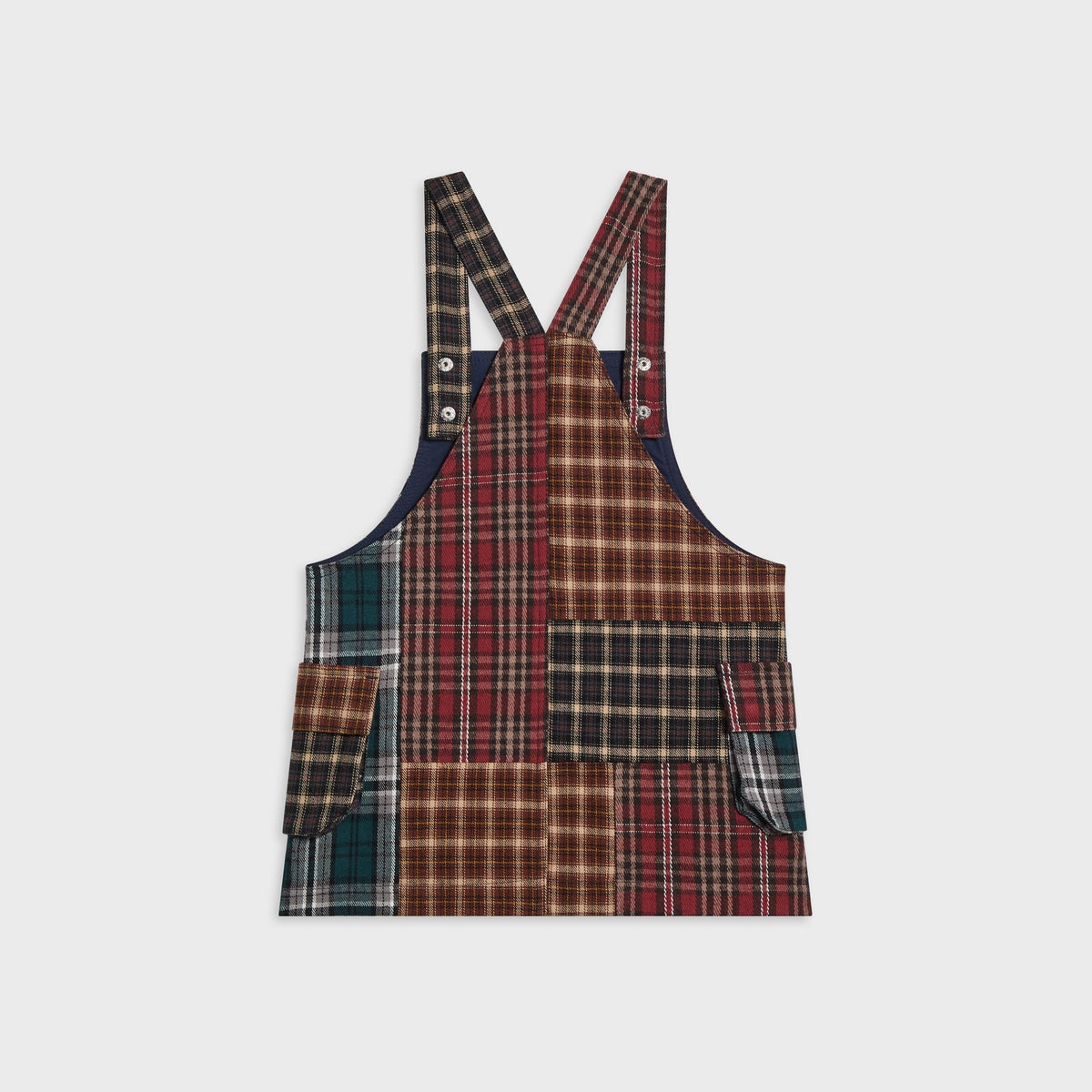 Kith Kids Patchwork Plaid Overall Dress - Chest