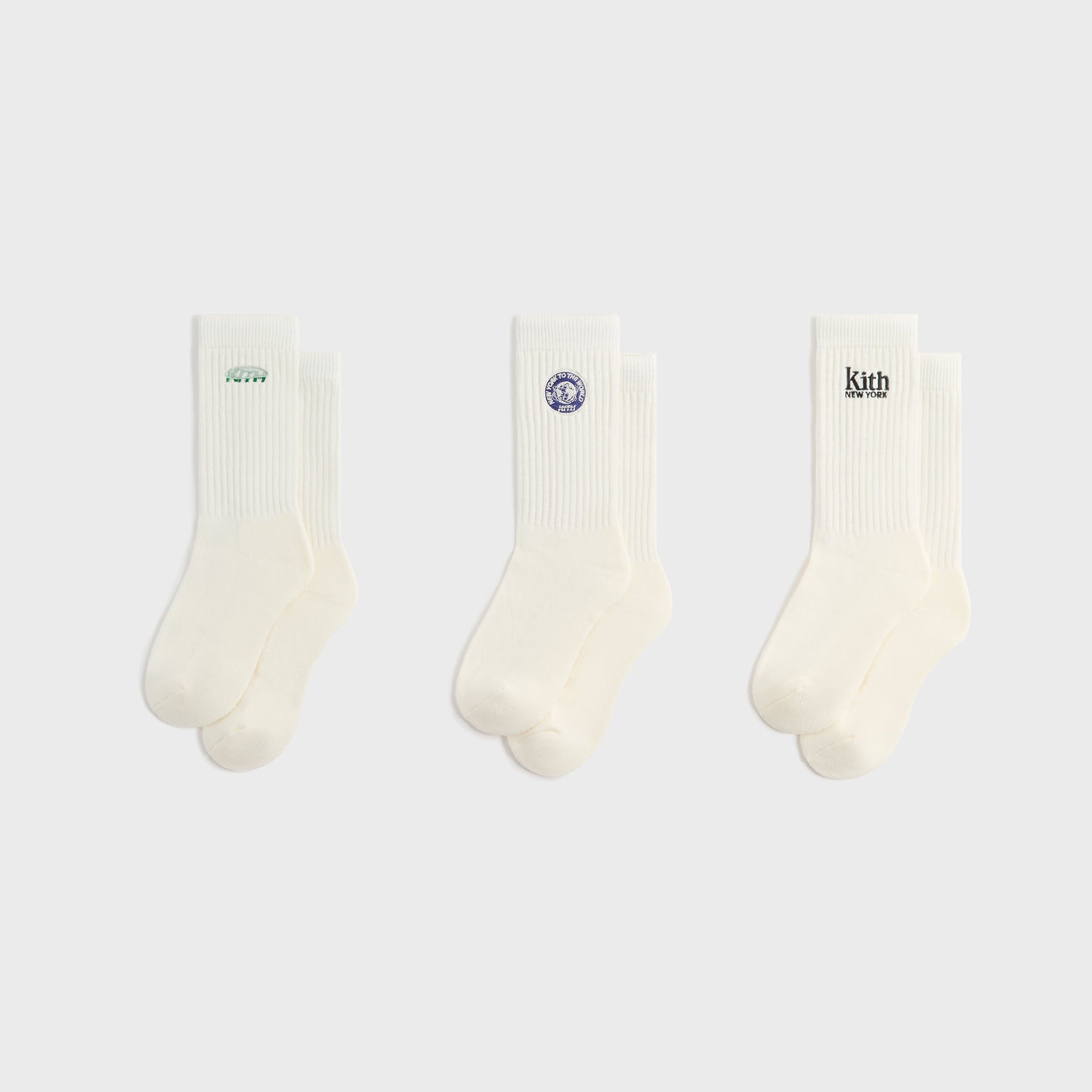 Kith Kids 3-Pack Crew Socks - White