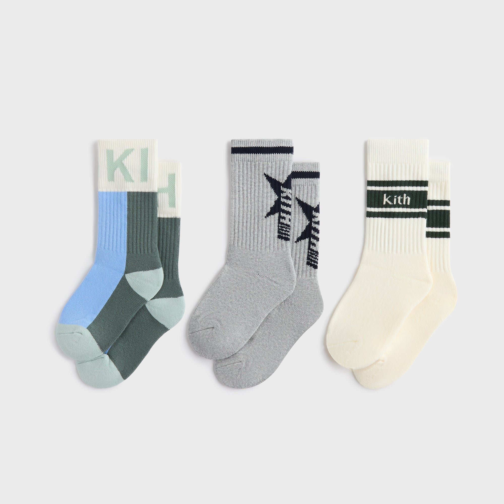Kith Kids 3-Pack Crew Socks - Multi – Kith UK