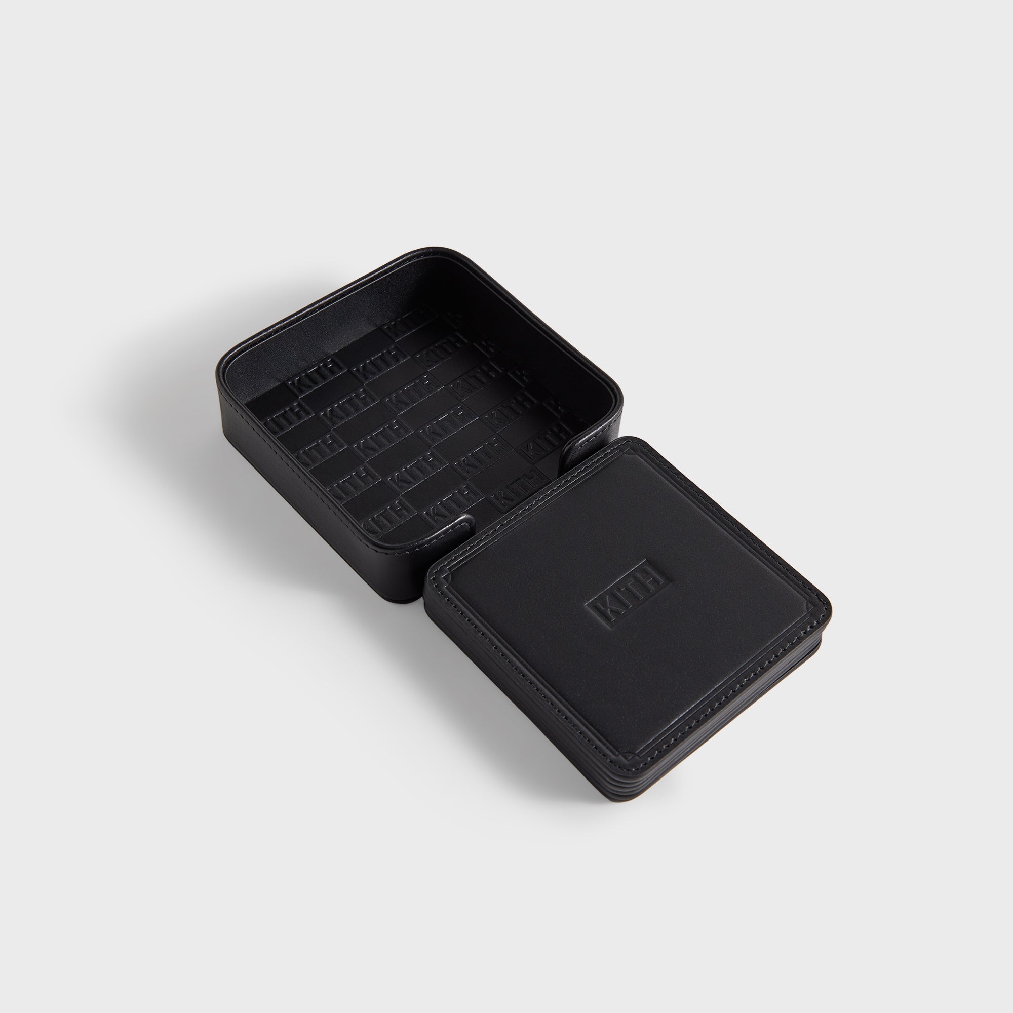 Kith Monogram Leather Coasters - Black – Kith UK