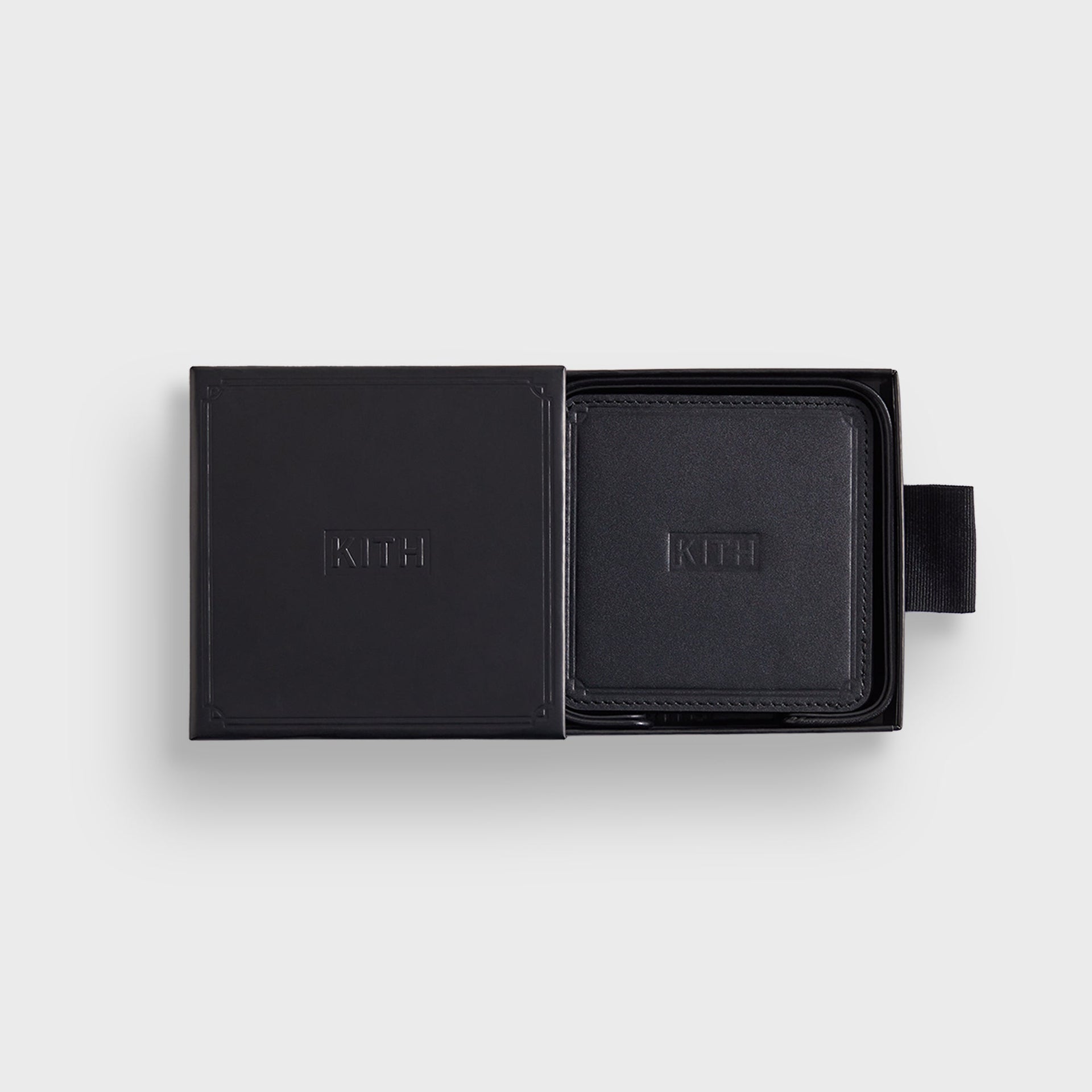 Kith Monogram Leather Coasters - Black