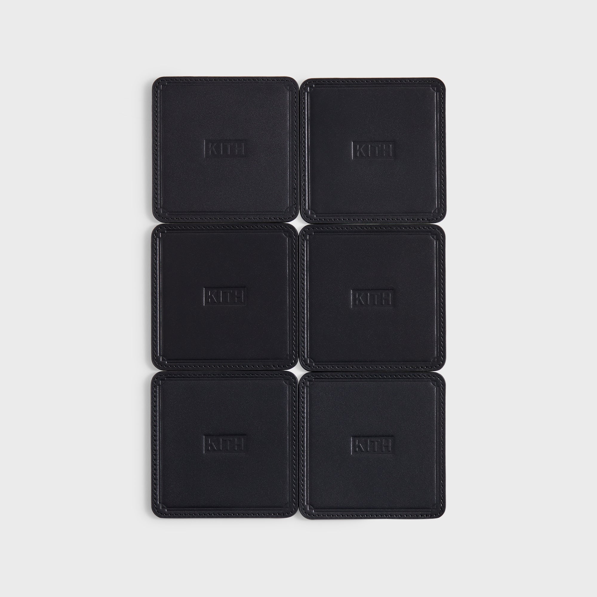 Kith Monogram Leather Coasters - Black – Kith UK