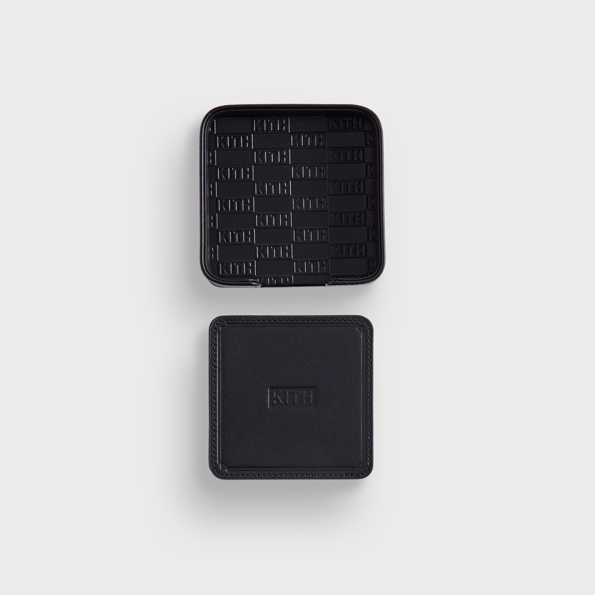Kith Monogram Leather Coasters - Black – Kith UK