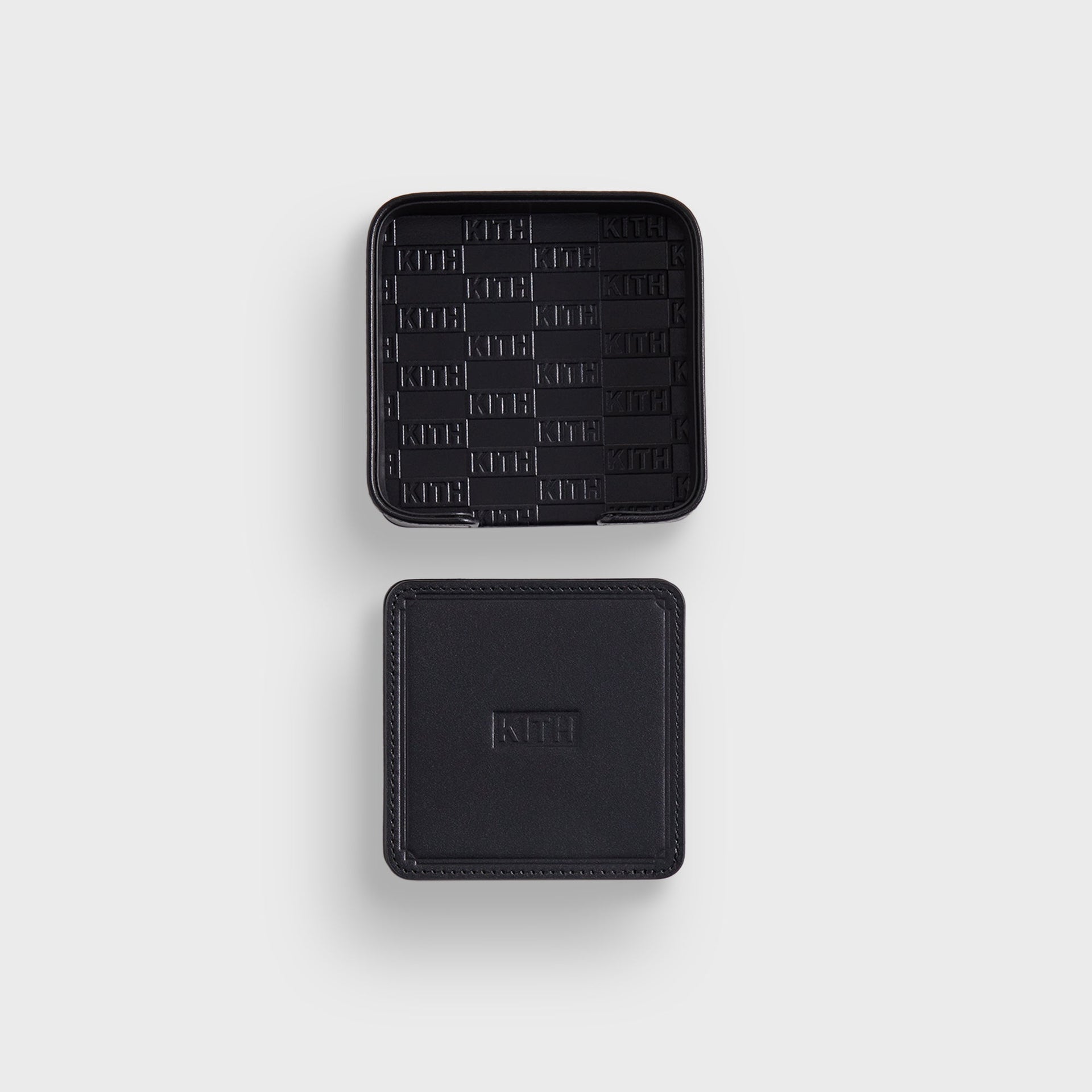 Kith Monogram Leather Coasters - Black