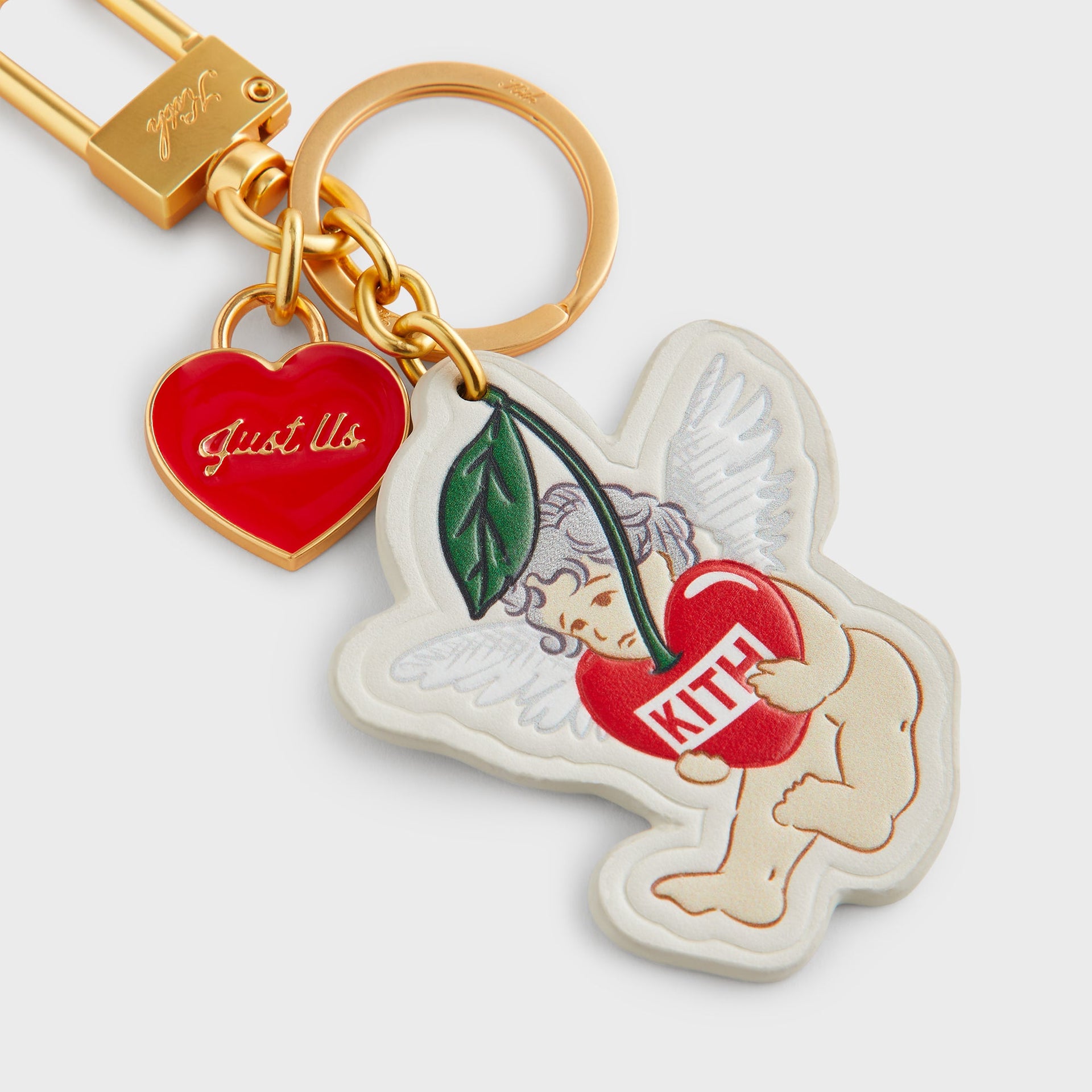 Kith Cupid Printed Leather Key Charm - Sandrift