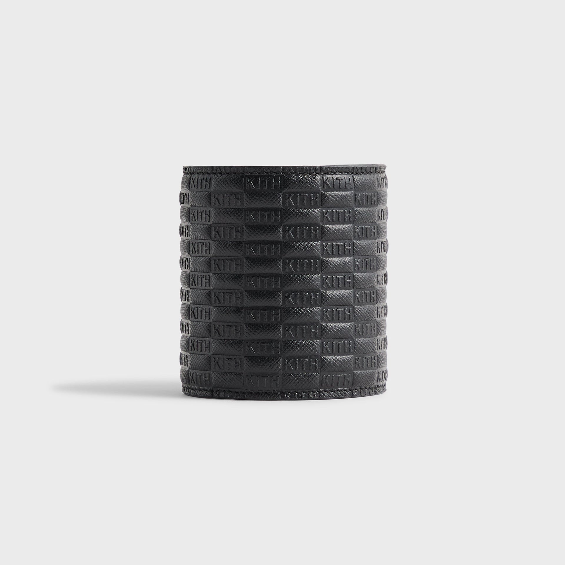 Kith Monogram Saffiano Leather Adjustable Candle Holder - Black