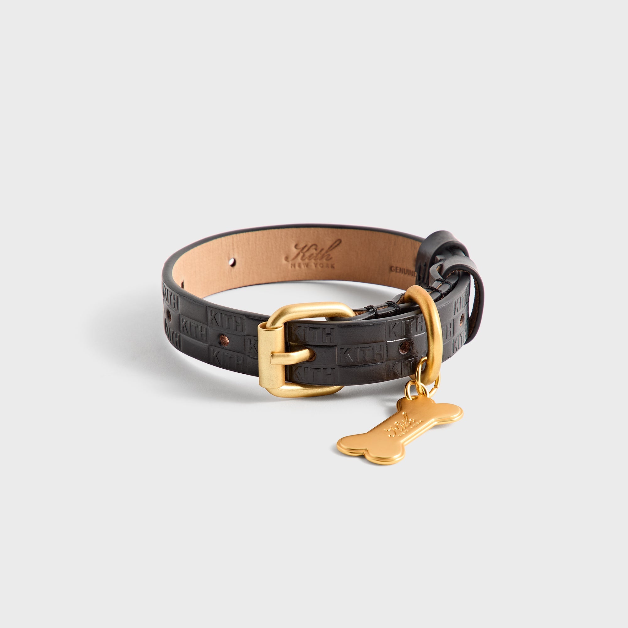 Kith Monogram Leather Collar - Black – Kith UK