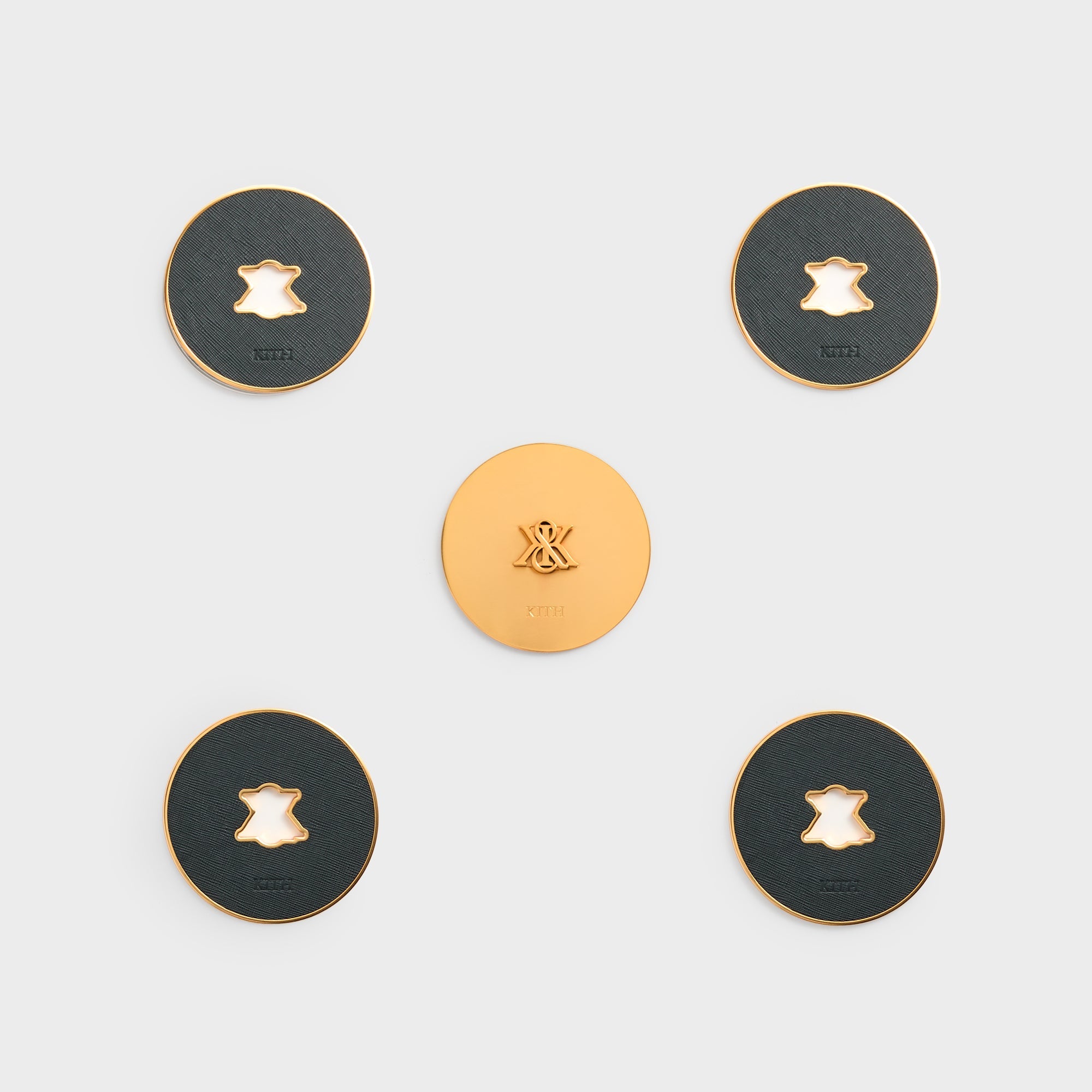 Kith Crest Set of 4 Leather Coasters - Stadium – Kith UK