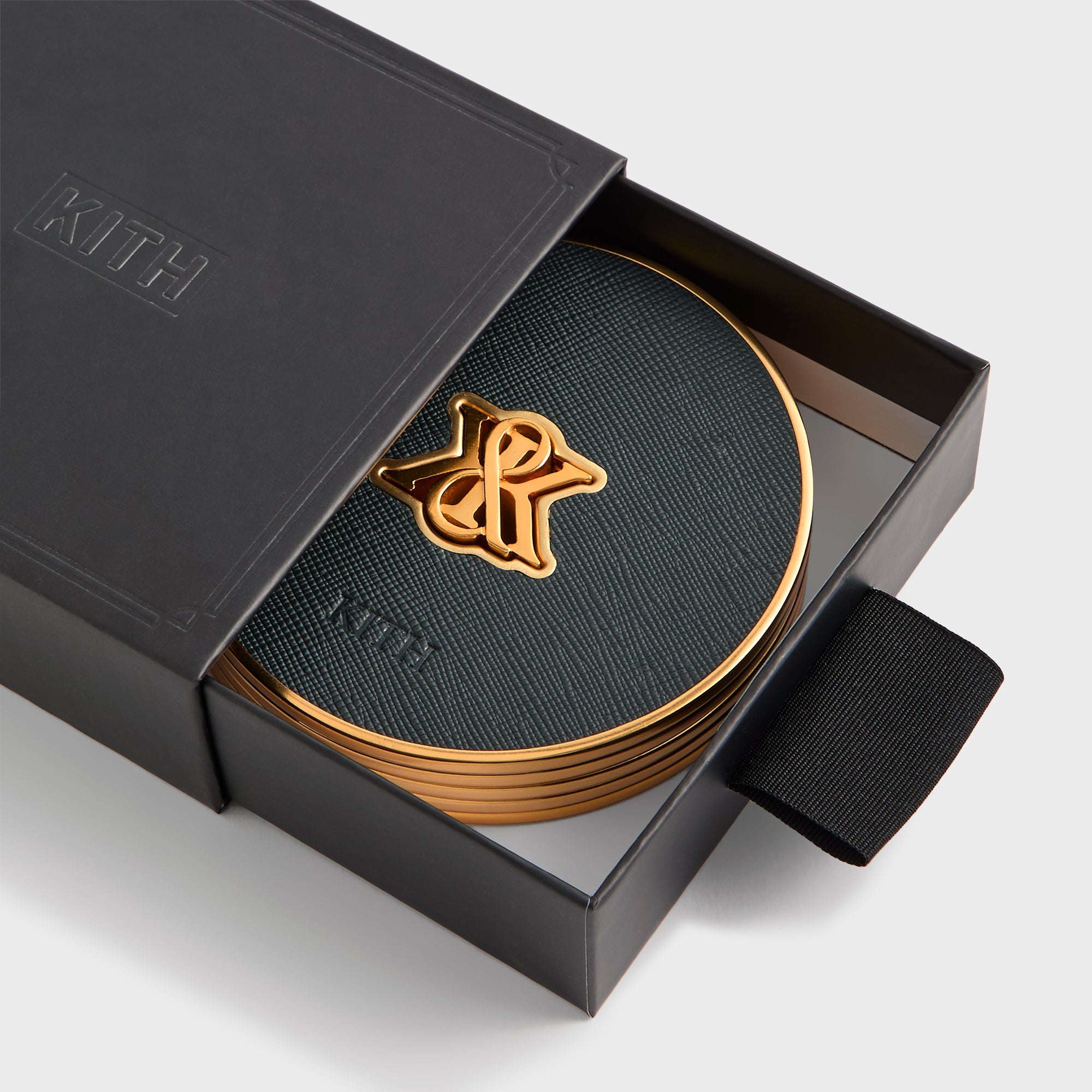 Kith Crest Set of 4 Leather Coasters - Stadium – Kith UK