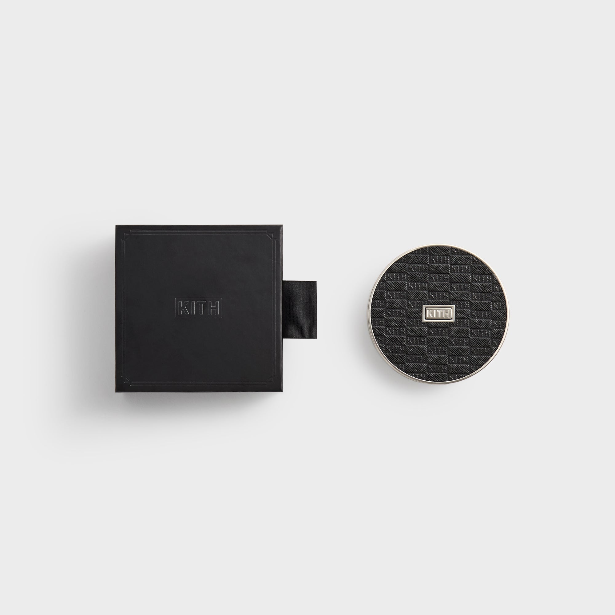 Kith Classic Logo Set of 4 Leather Coasters - Black – Kith UK