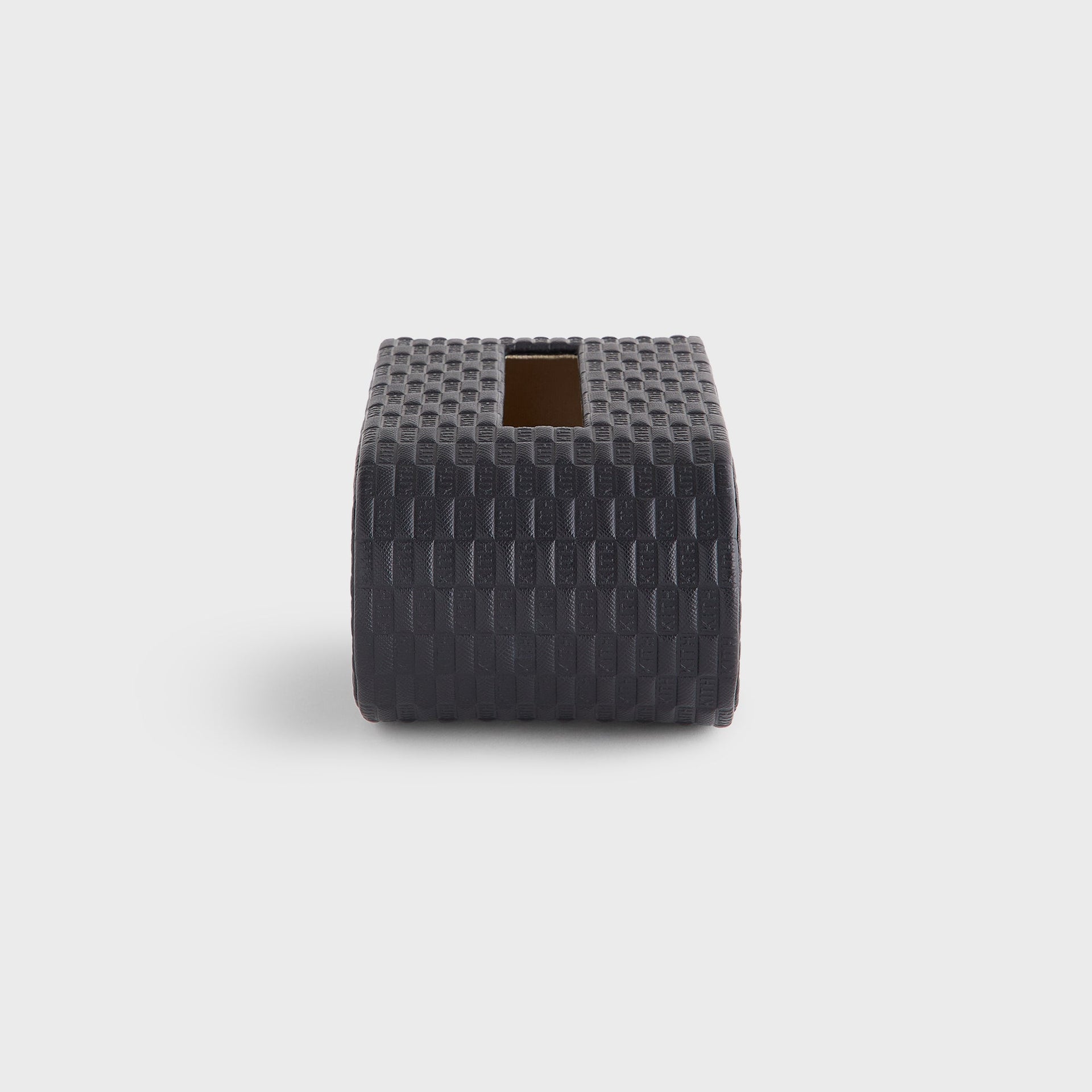 Kithmas Monogram Saffiano Leather Tissue Box - Black
