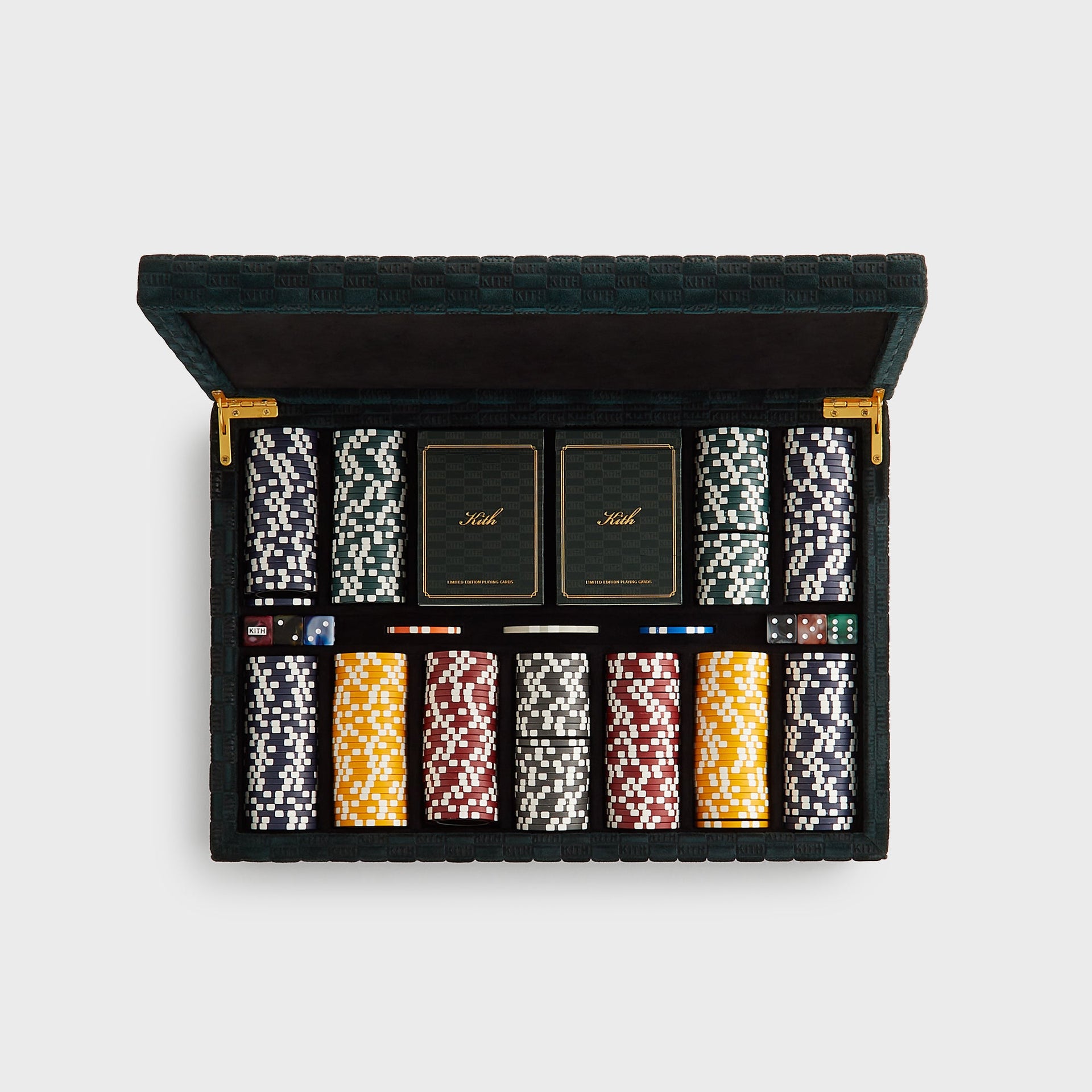 Kithmas Monogram Debossed Suede Poker Set - Stadium