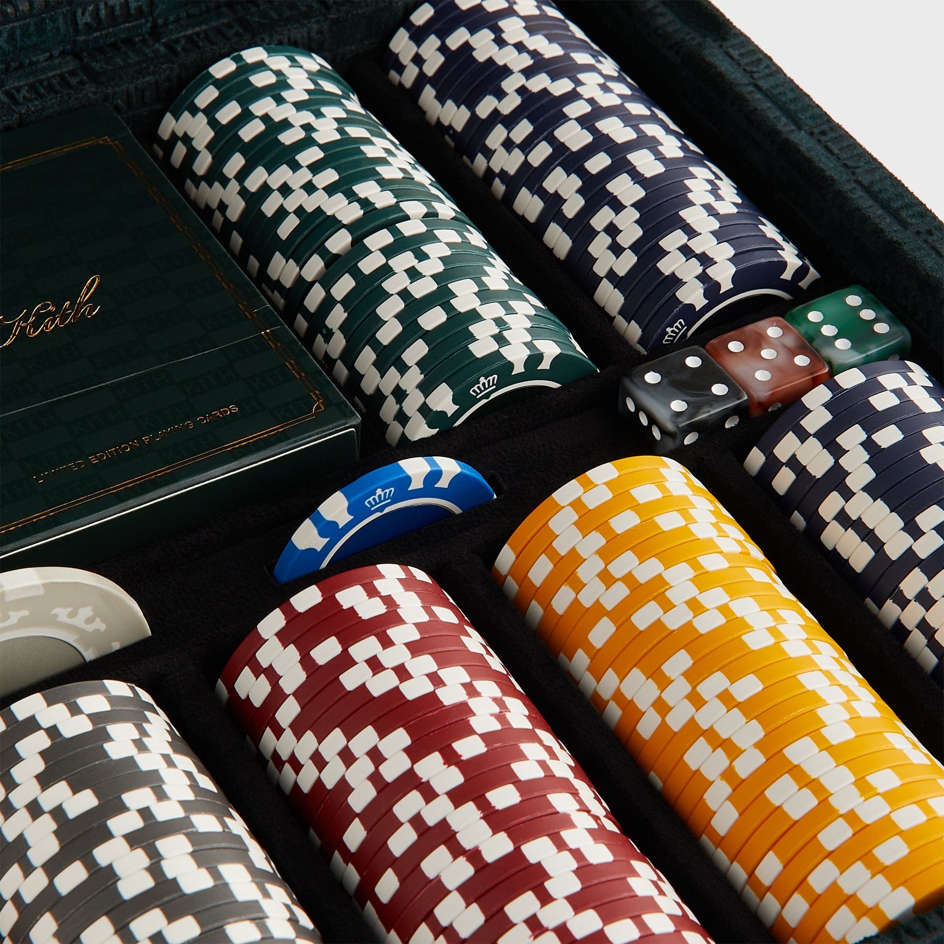 Kith Monogram Debossed Suede Poker Set - Stadium - PH