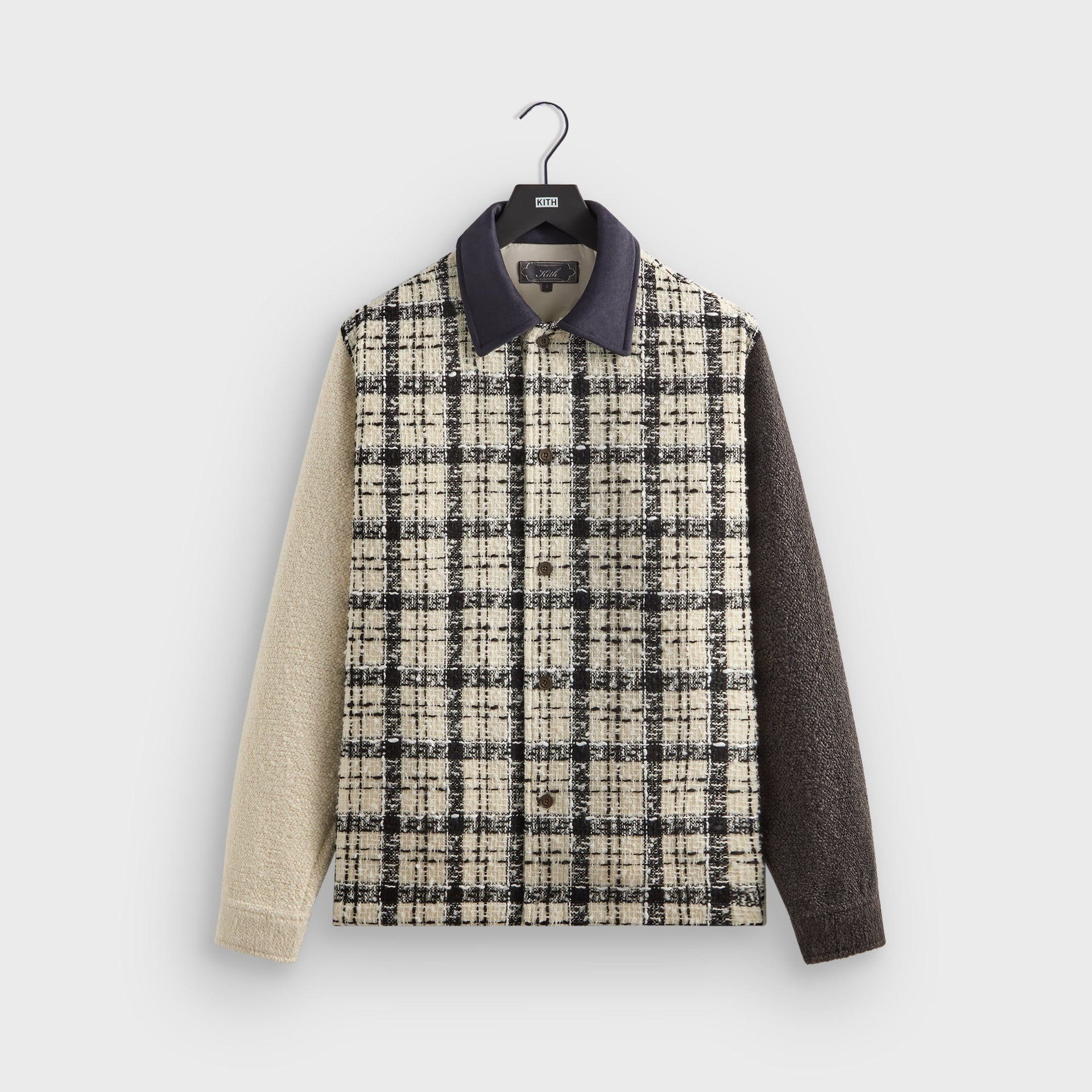 Kith Mixed Tweed Boxy Collared Overshirt - Sandrift