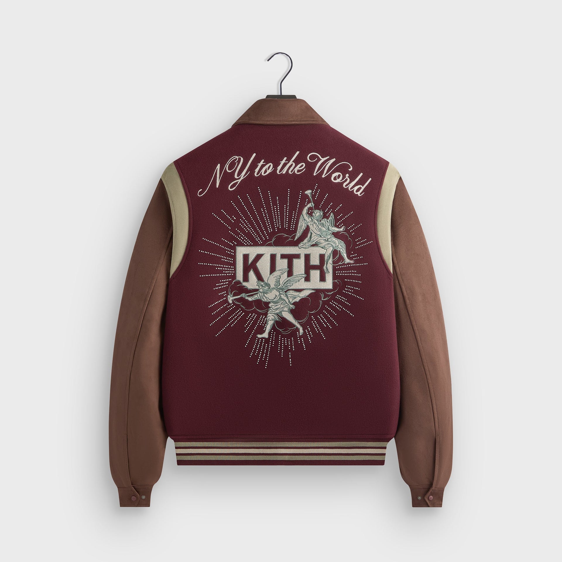 Kith Wool & Microsuede Varsity Jacket - Magma