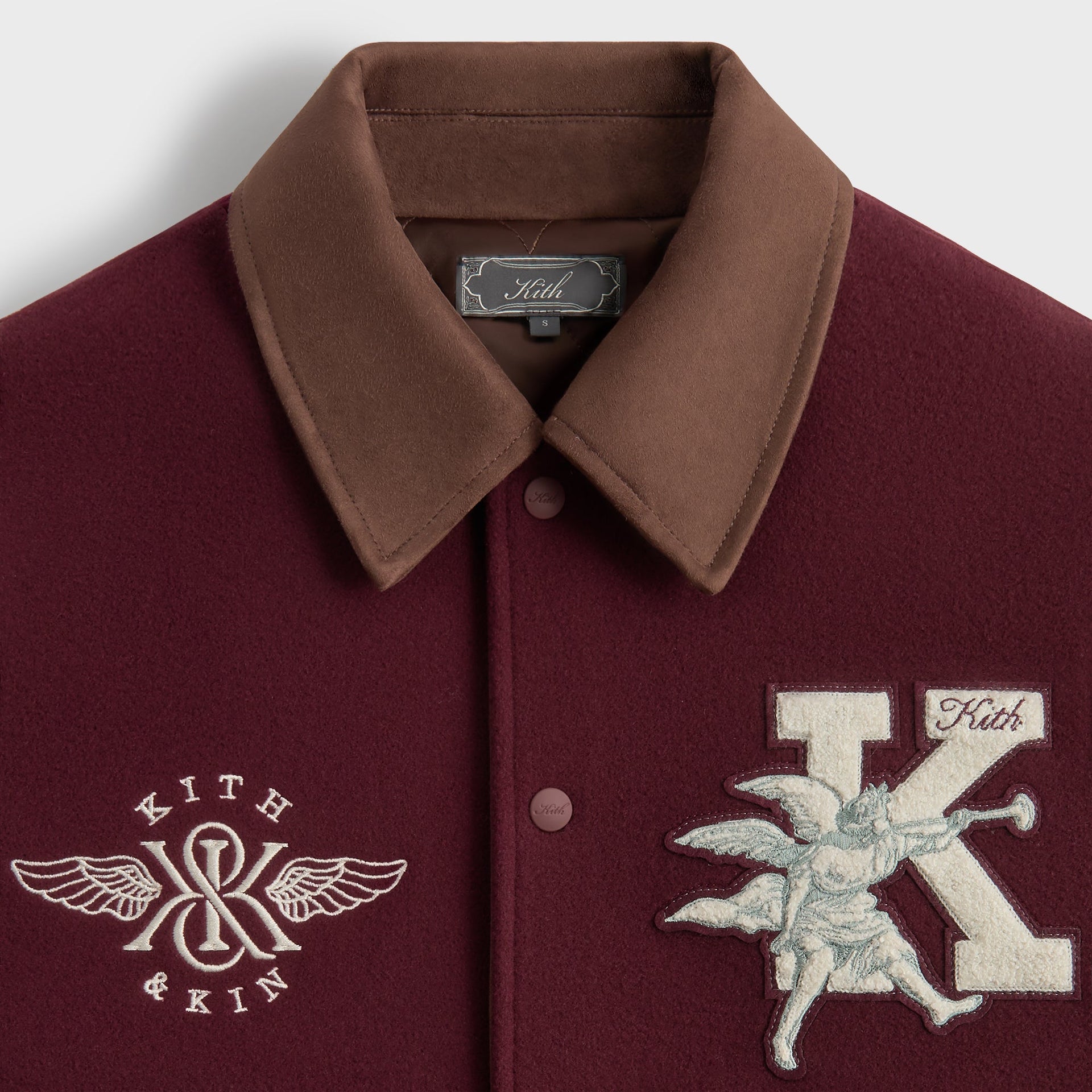 Kith Wool & Microsuede Varsity Jacket - Magma