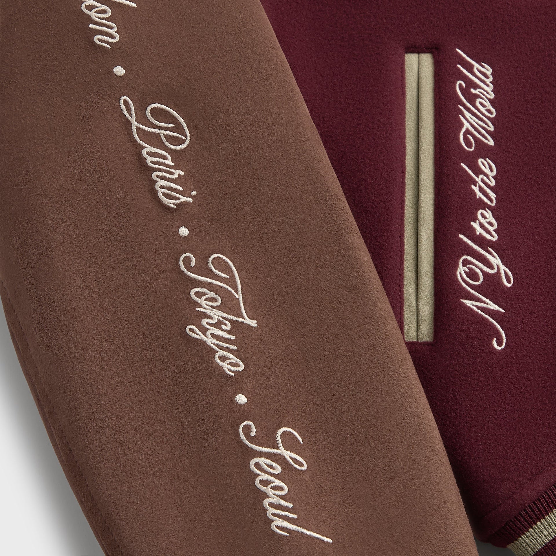 Kith Wool & Microsuede Varsity Jacket - Magma